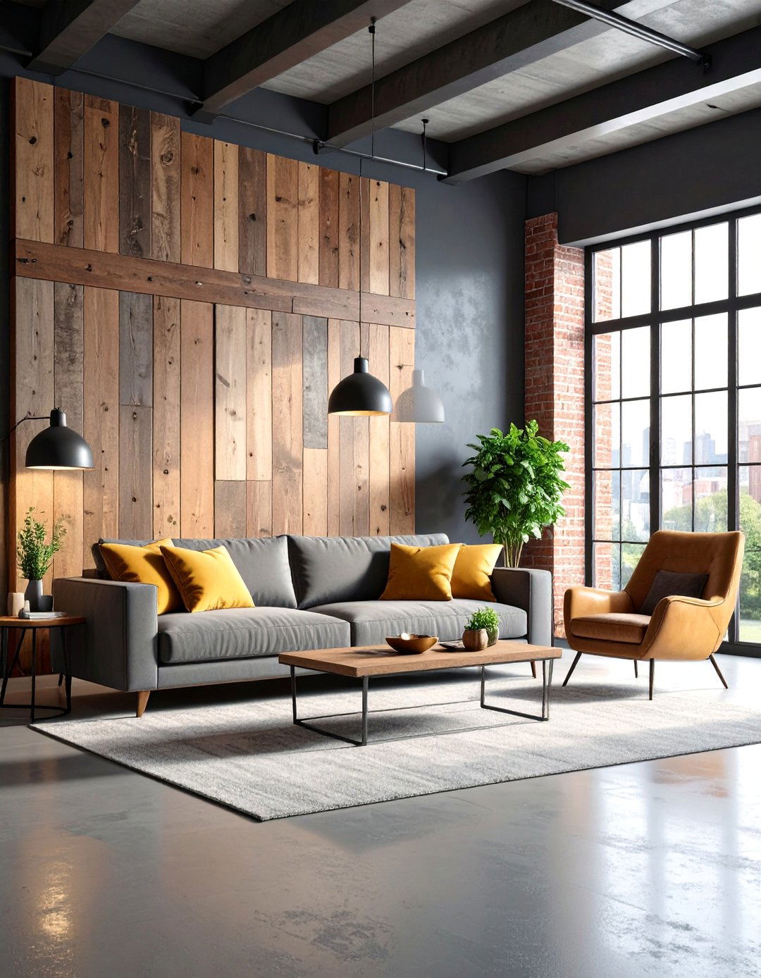 Industrial Wooden Accent Wall Design - 25 Wooden Interior Design Ideas