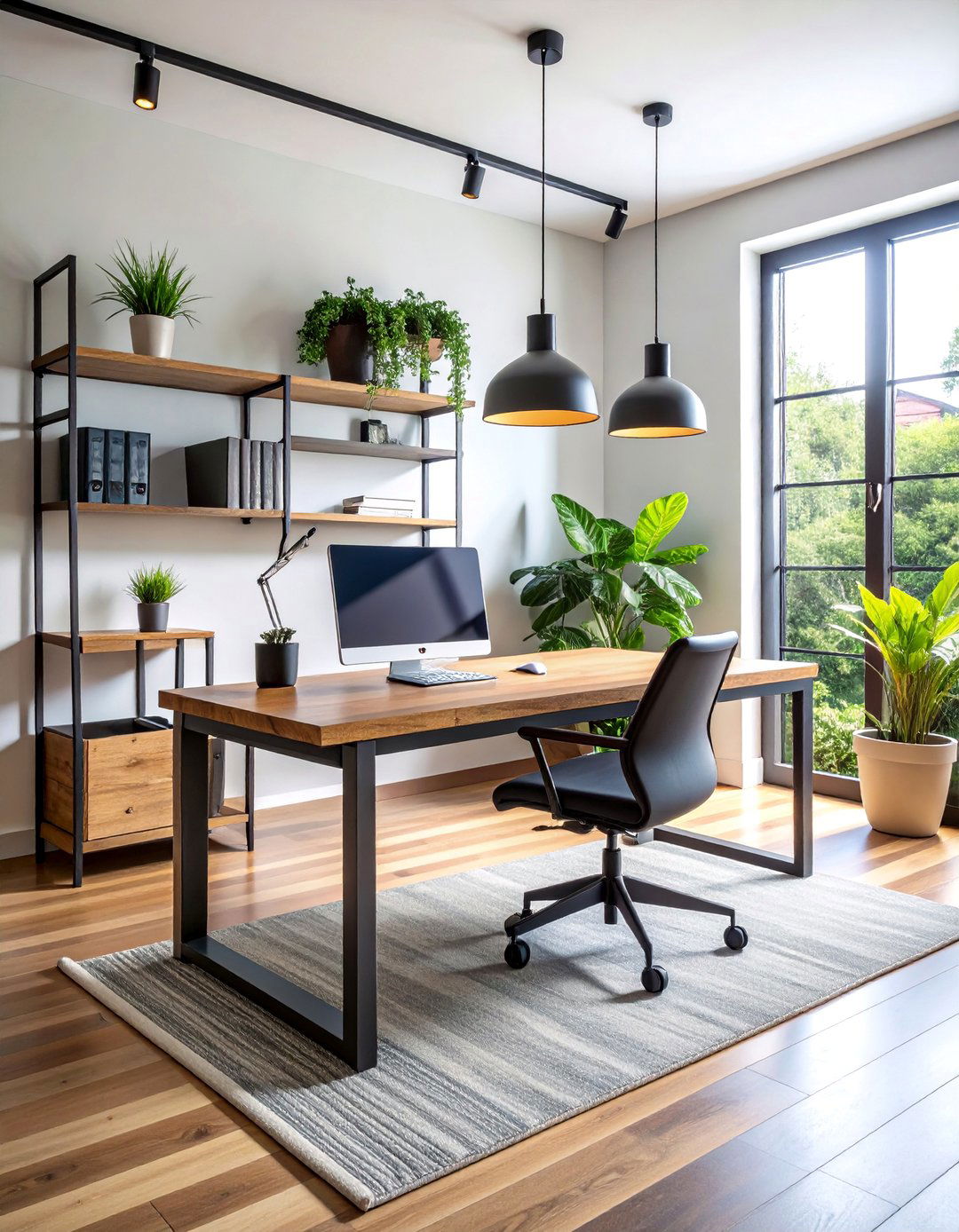 Industrial Workspace Corner Office - 25 Living Room Corner Ideas