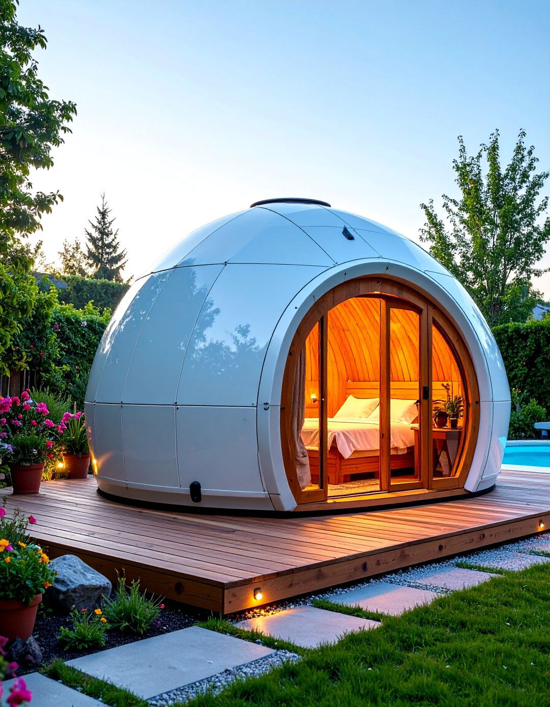 Infrared Dome Sauna with Therapeutic Technology - 25 Outdoor Sauna Ideas