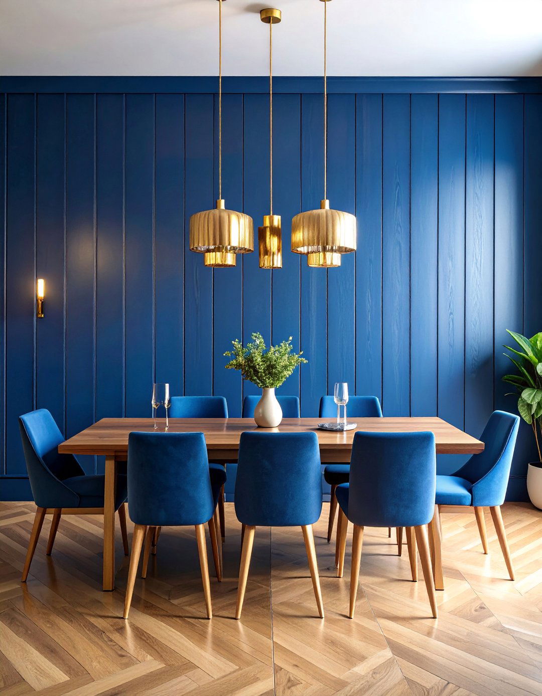 Inky Blue Art Deco Elegance - 25 shiplap accent wall ideas