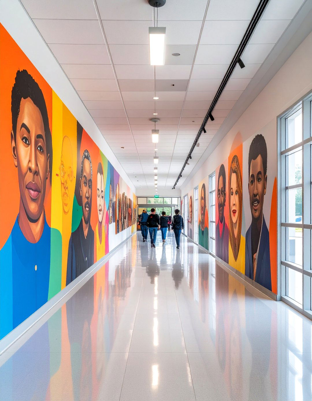 Inspirational Quote Mural with Famous Leaders - 25 School Mural Ideas