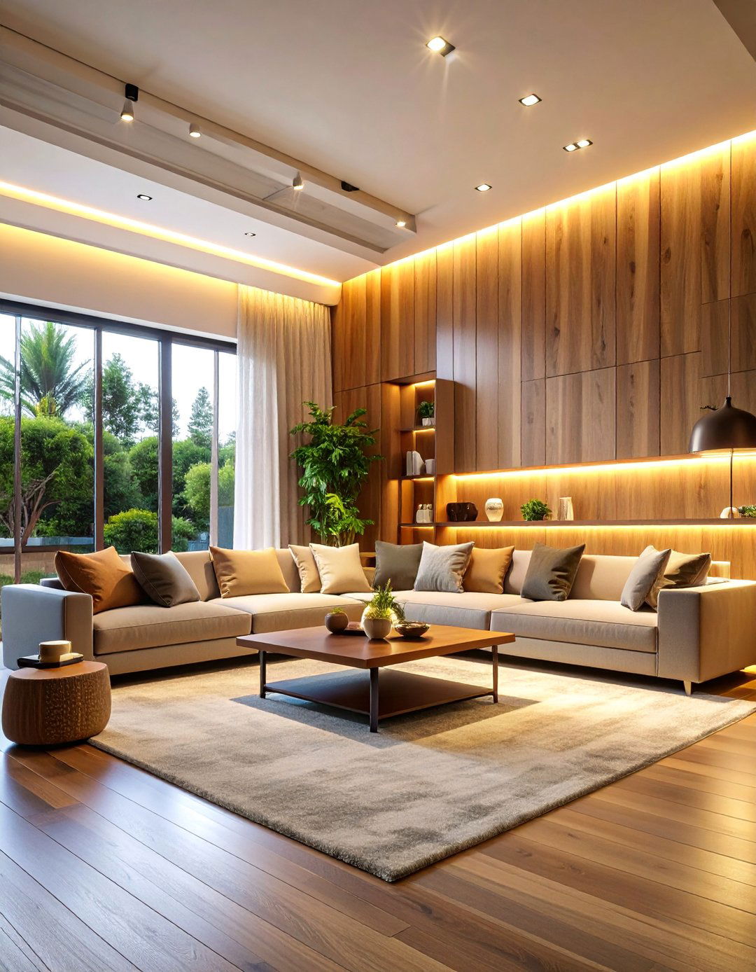 Integrated Architectural Lighting with Custom Millwork - 25 Living Room Wall Lighting Ideas