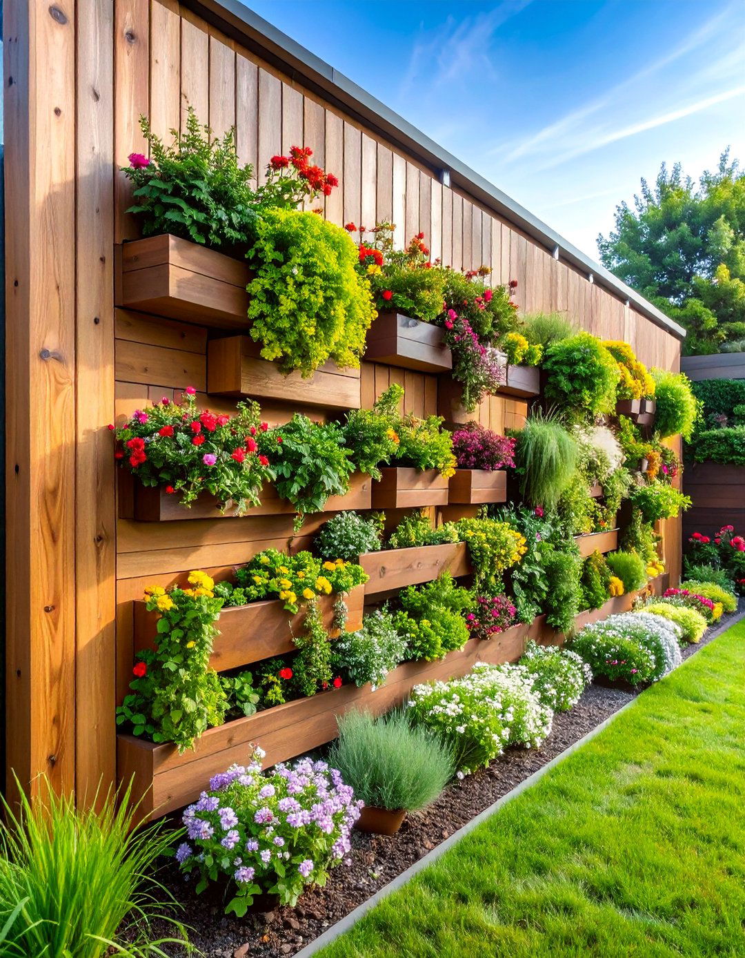 Integrated Planter Retaining Wall