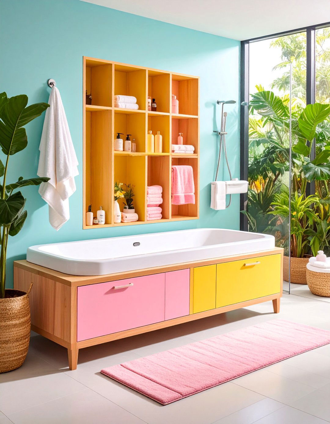 Integrated Shower Bench with Side Storage Alcoves - 25 Shower Storage Ideas