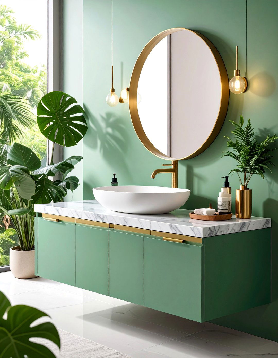 Integrated Sink with Seamless Countertop - 25 Small Bathroom Sink Ideas