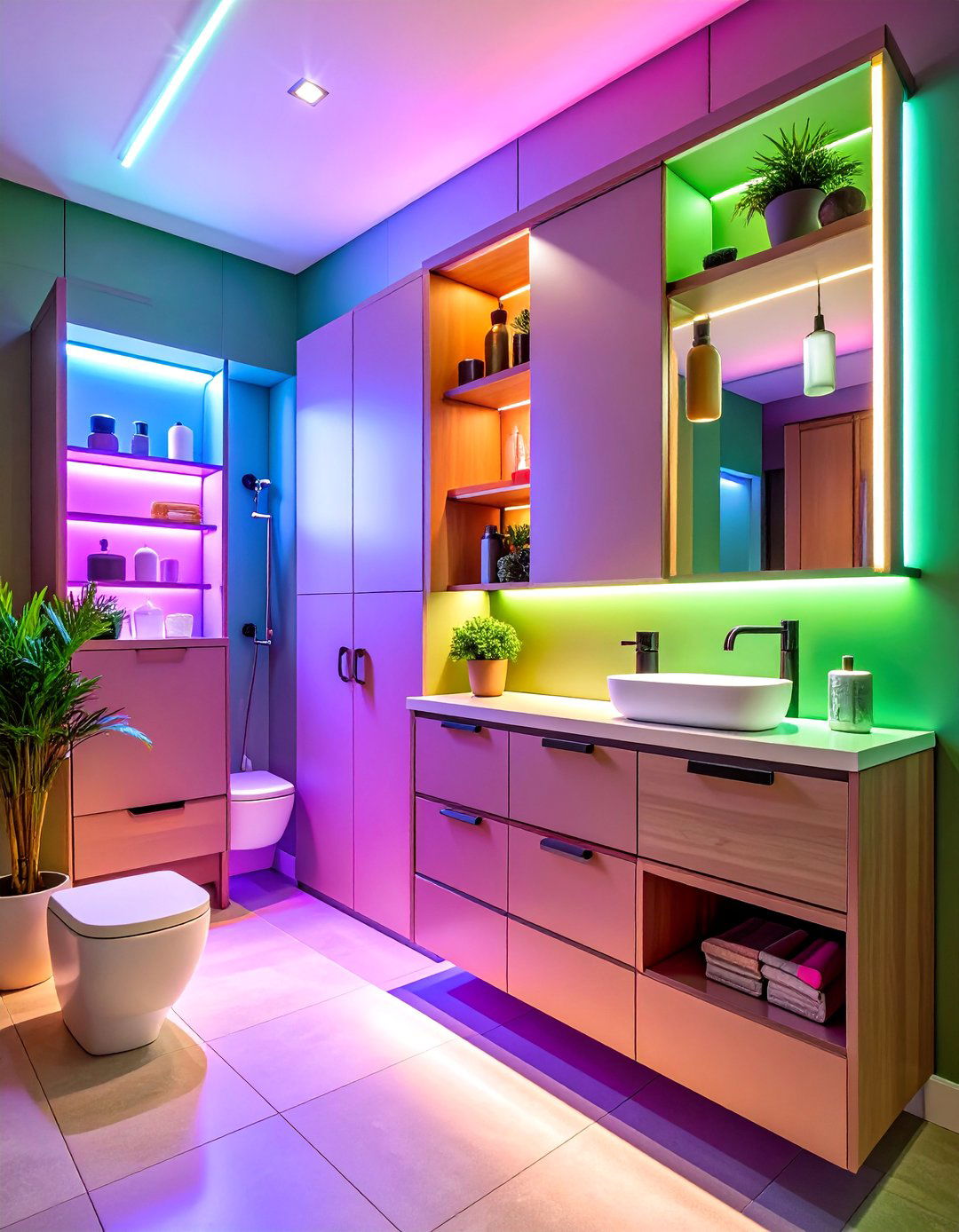 Integrated Smart Storage Solutions - 25 Japandi Bathroom Ideas