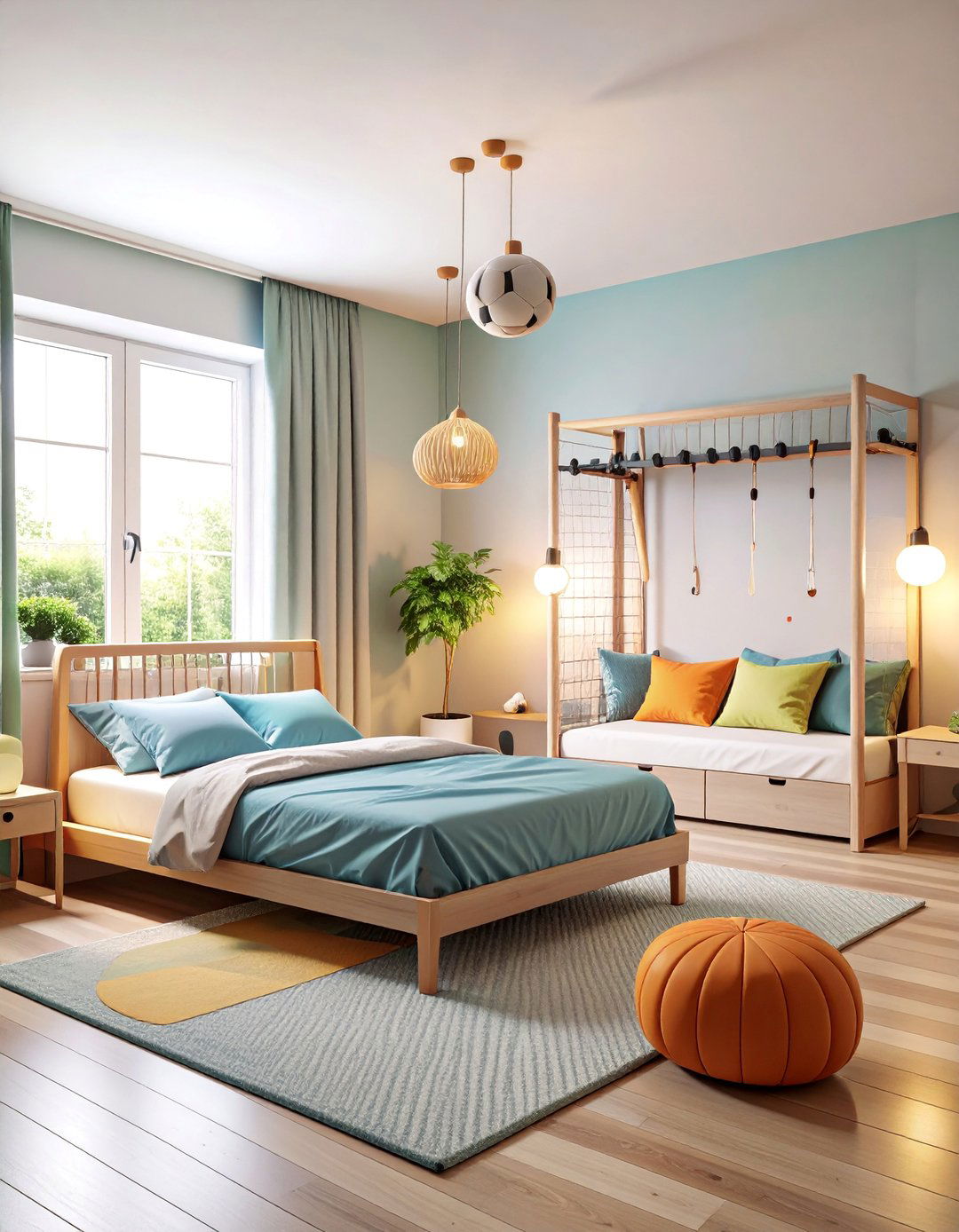 Interactive Soccer Training Bedroom Setup - 25 Soccer Themed Bedroom Ideas