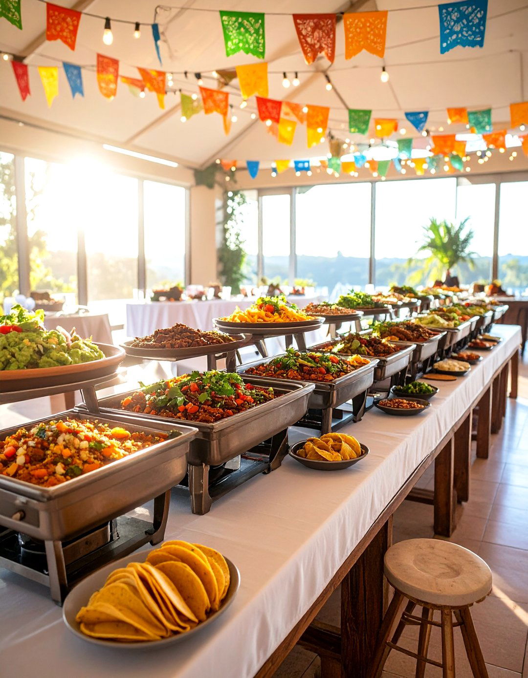 Interactive Taco Bar with Fresh Guacamole Station - 25 Wedding Buffet Ideas