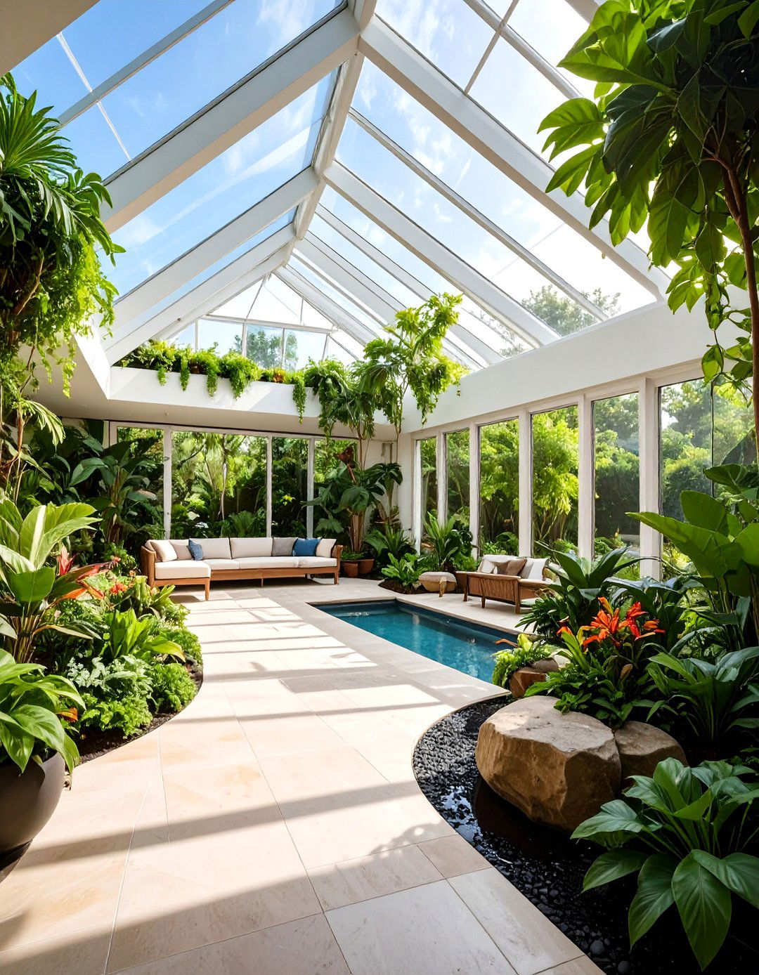 Interior Courtyard Garden Room - 25 Spanish Mediterranean House Ideas