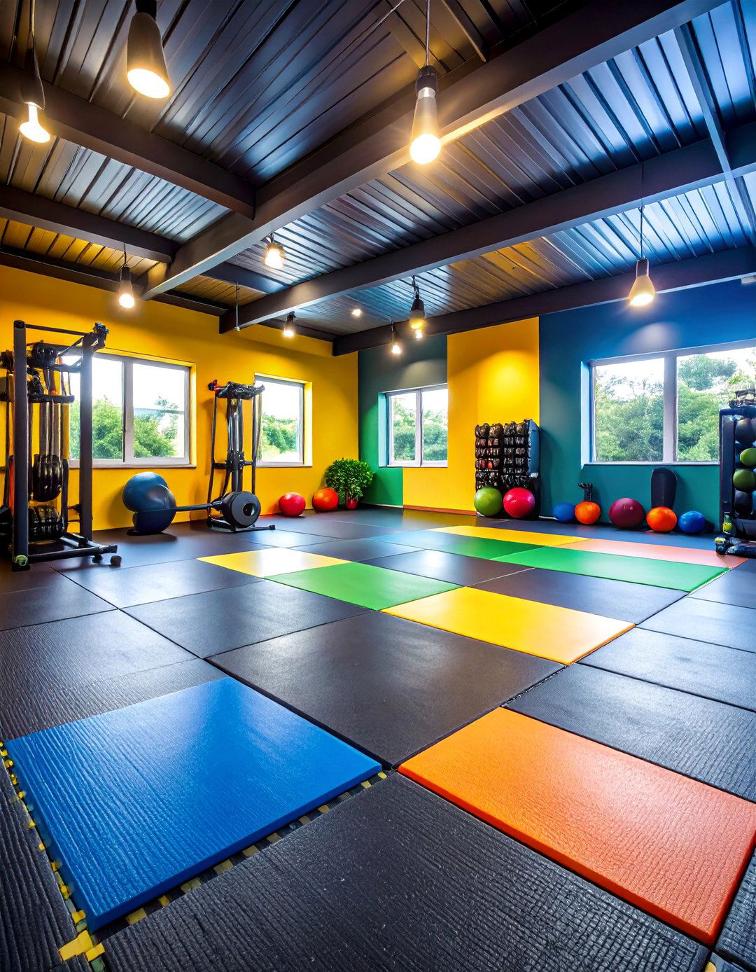 Interlocking Rubber Tile Shed Floor for Home Gyms - 25 Shed Floor Ideas