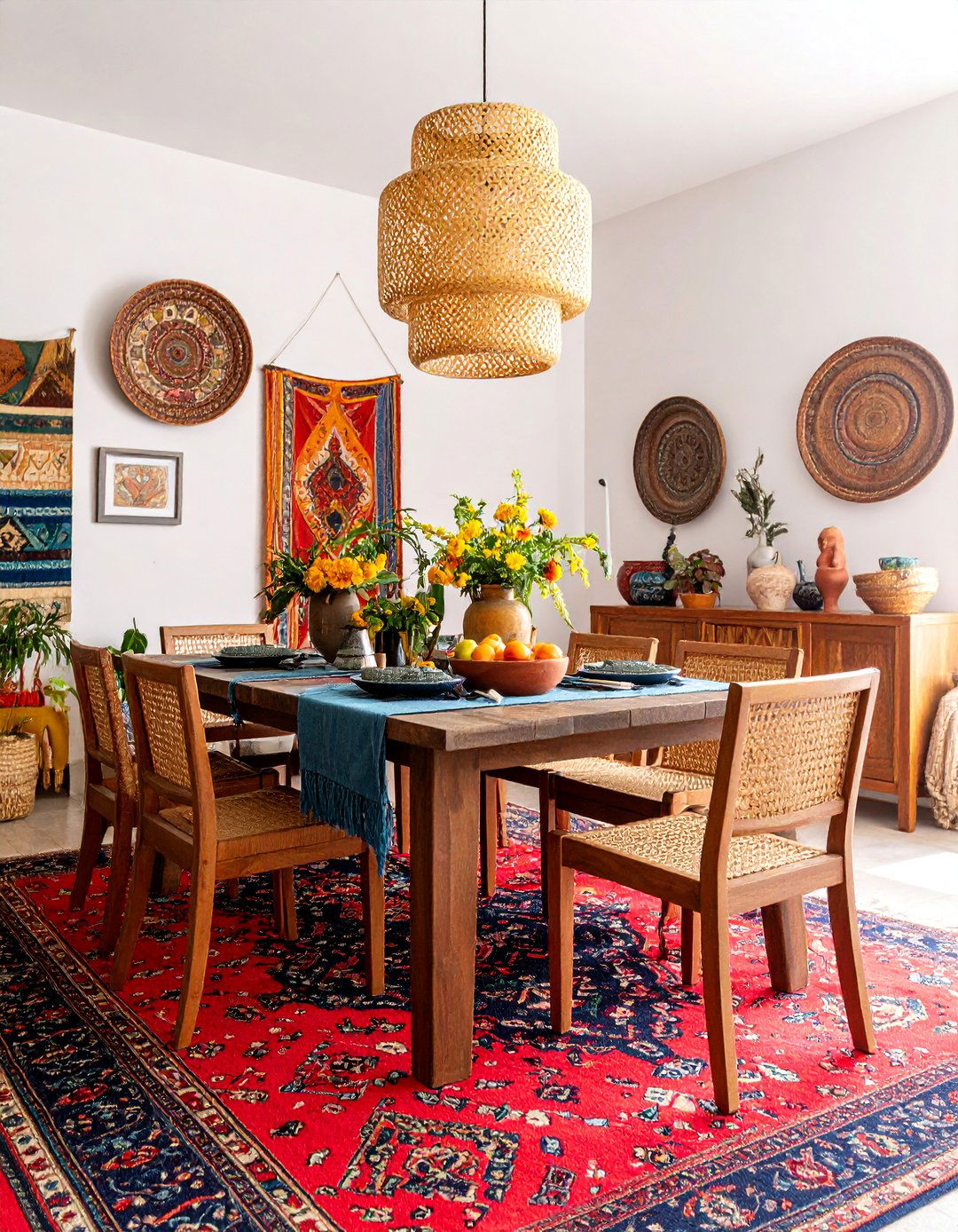 International Eclectic Dining Room with Global Influences - 25 Eclectic Dining Room Ideas