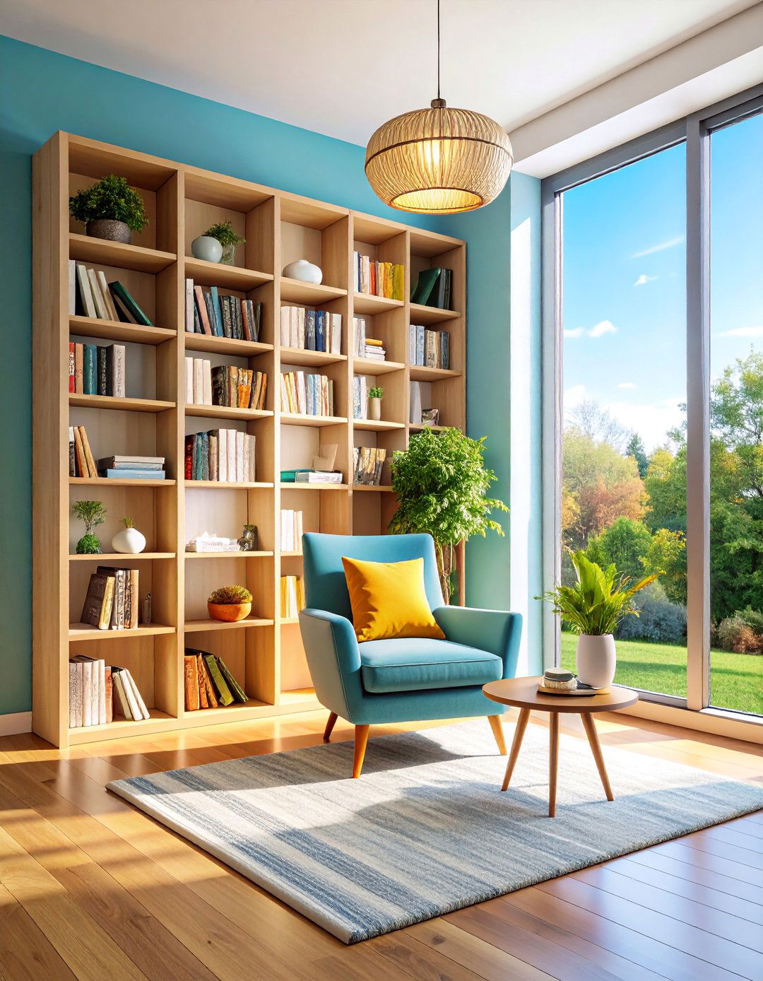 Intimate Reading Nook with Floor to Ceiling Bookshelves - 25 Spare Room Ideas