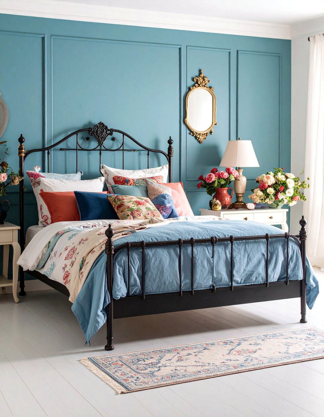 Iron Bed Cottage Bedroom with Vintage Charm - 25 Cottage Bedroom Ideas