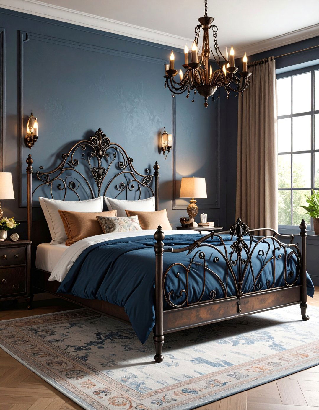 Iron Gothic Bedroom with Wrought Metal Details - 25 Gothic Bedroom Ideas