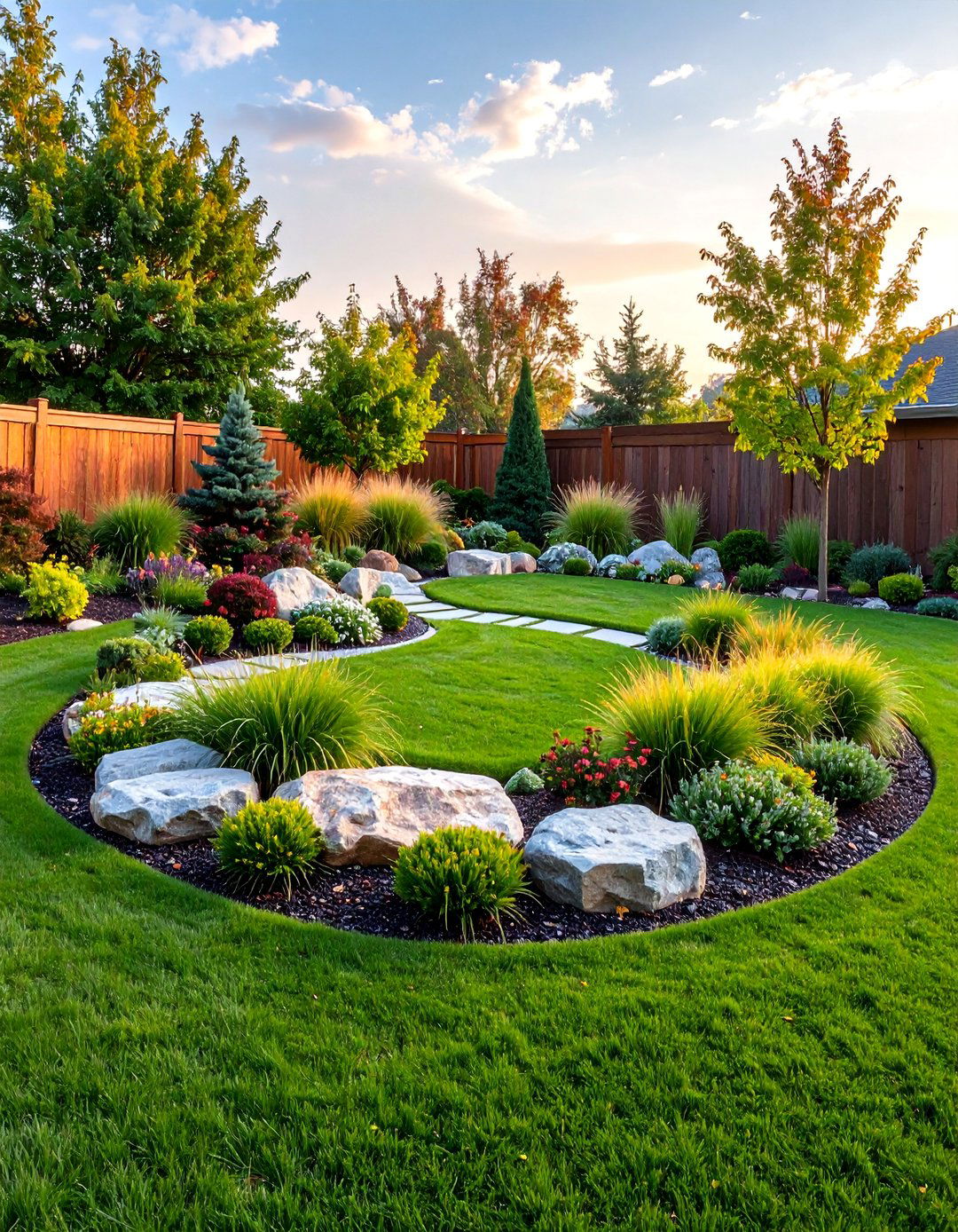 Island Bed Statement Garden - 25 Front Yard Texas Flower Bed Ideas