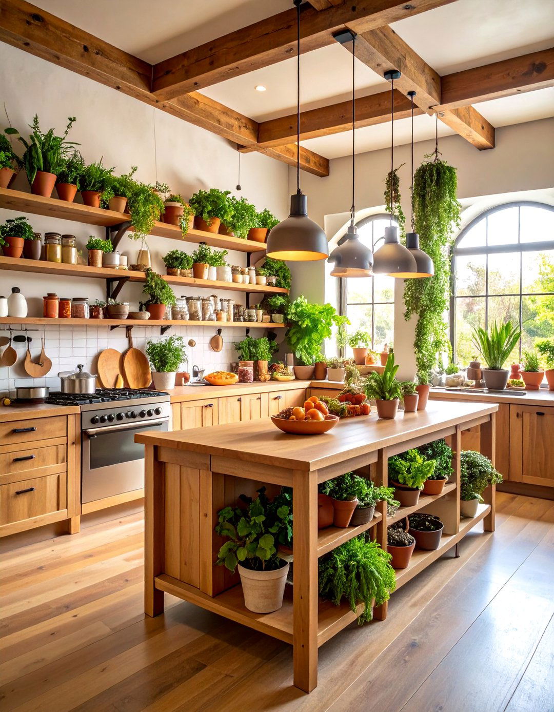 Island Spice Market Kitchen with Aromatic Elements - 25 Tropical Kitchen Ideas