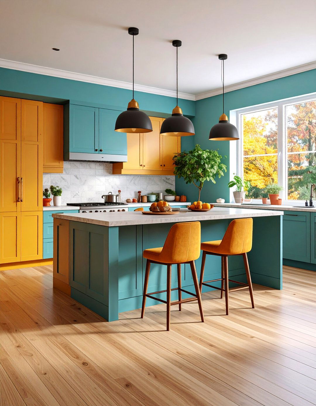 Island with Integrated Breakfast Bar Storage Bench - 25 Kitchen Island Storage Ideas