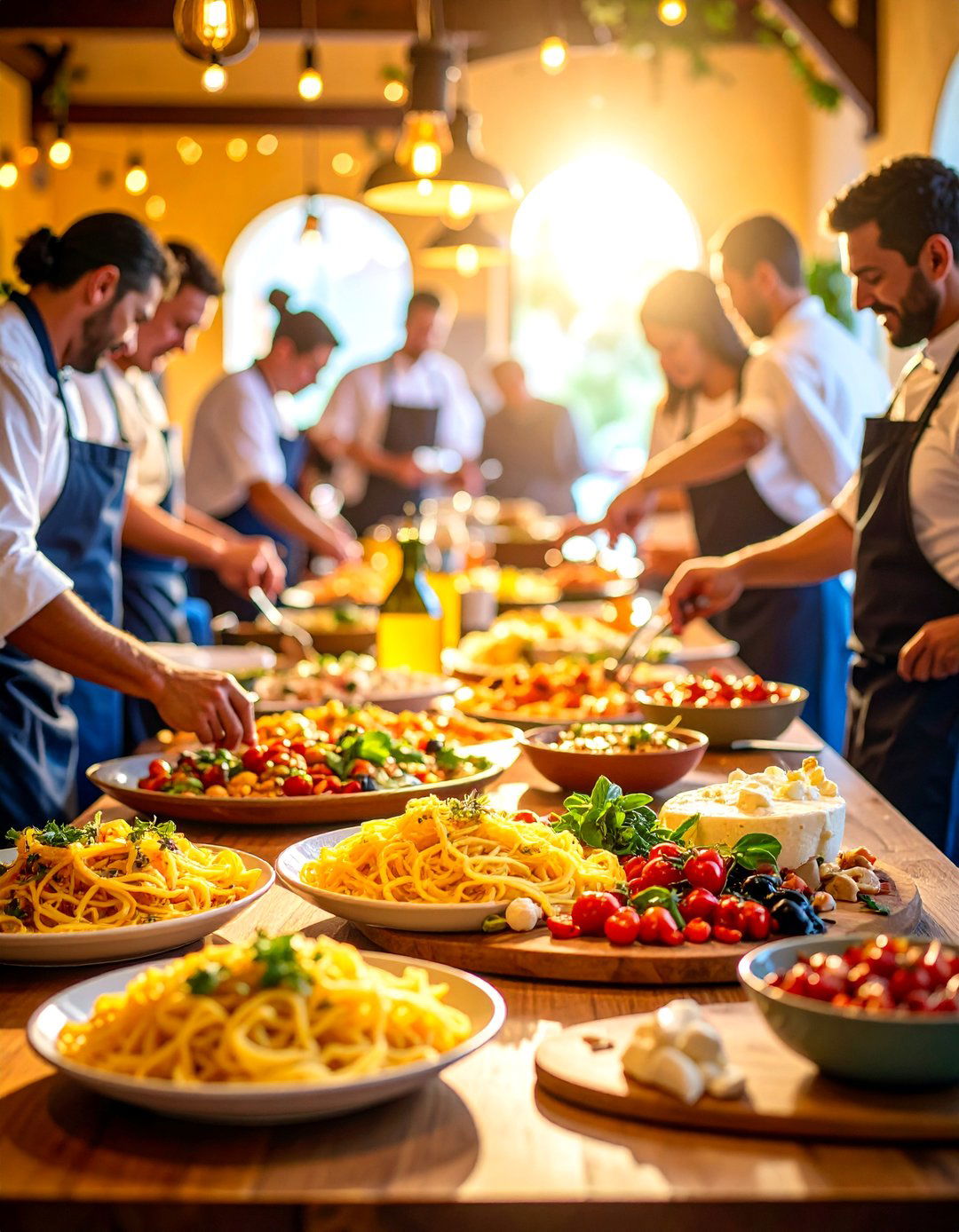Italian Antipasto Station with Pasta Bar - 25 Wedding Buffet Ideas