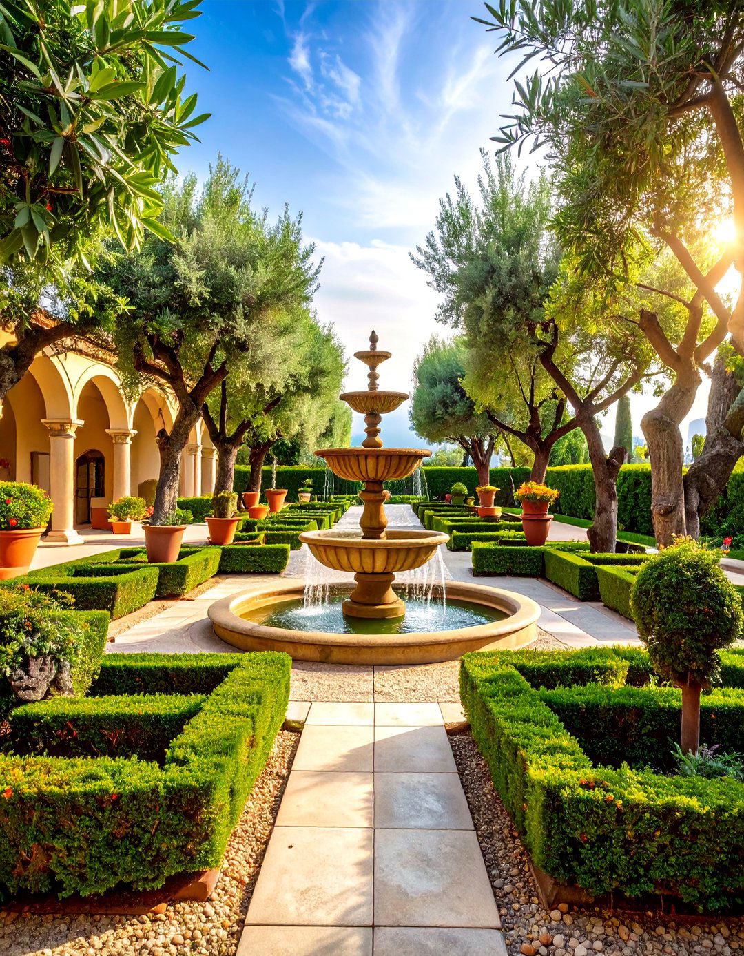 Italian Renaissance Formal Garden Symmetry - 25 Mediterranean Patio Ideas