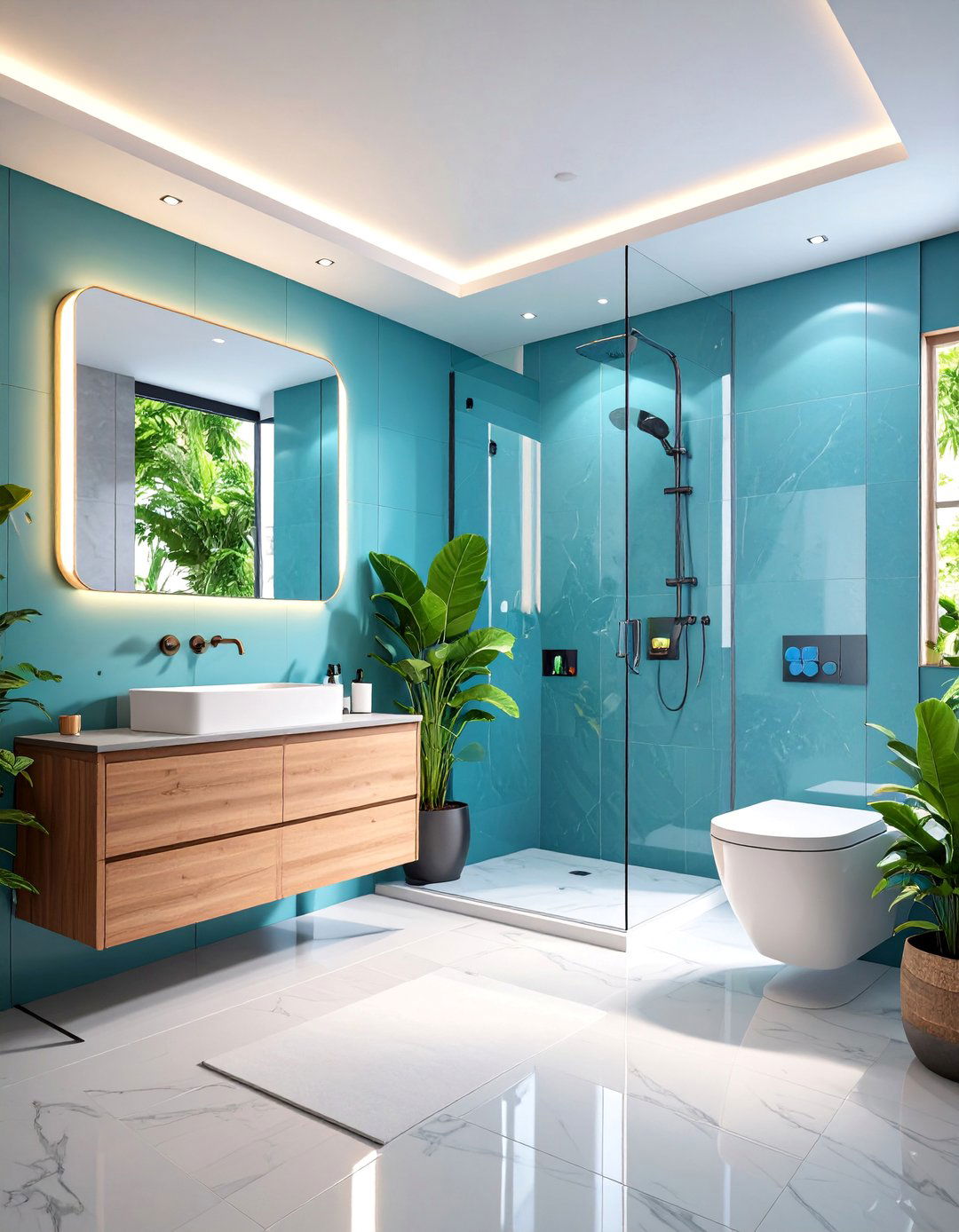 Jack and Jill Bathroom with Smart Technology Integration - 25 Jack and Jill Bathroom Ideas