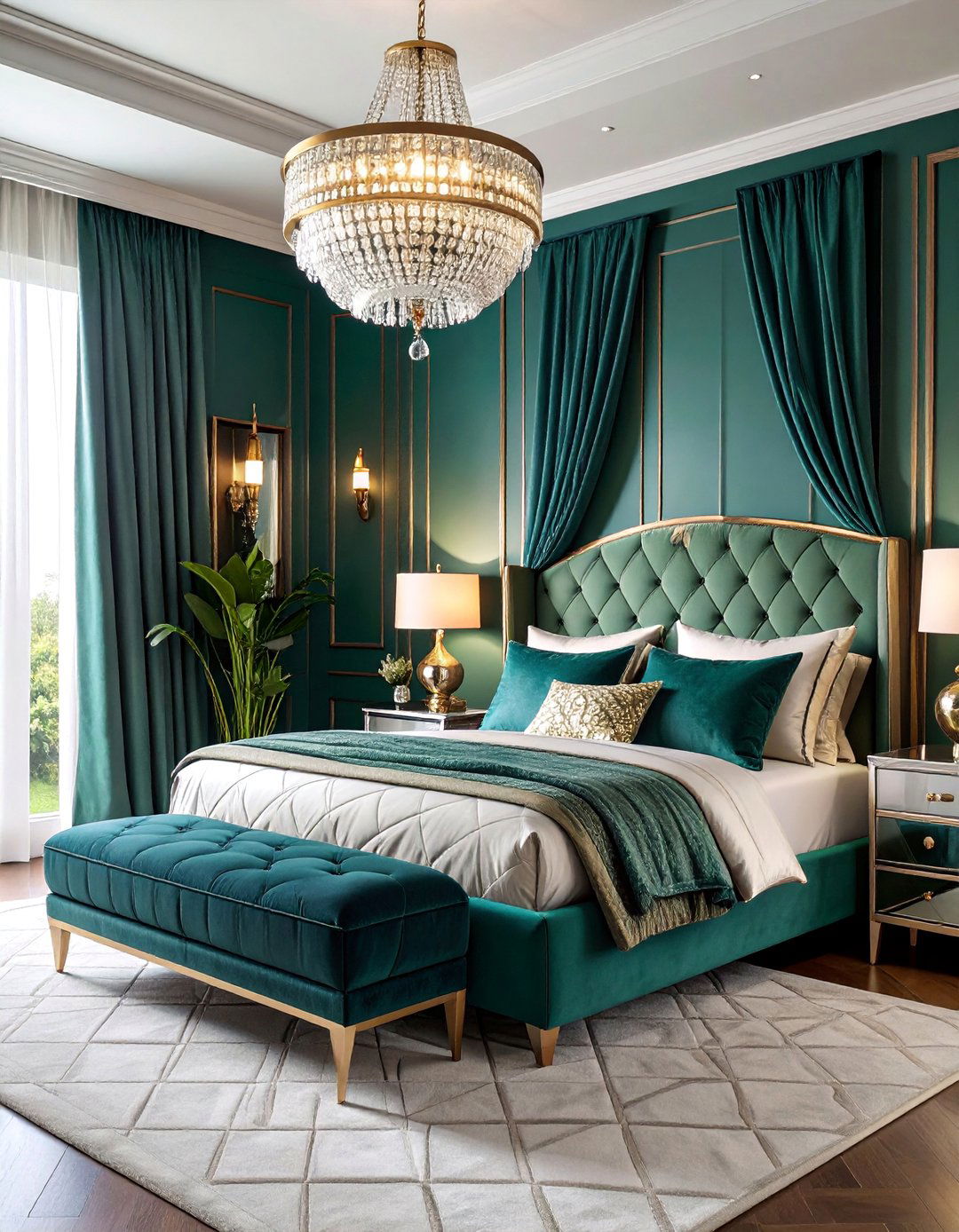 Jade Green Art Deco Glamour - 25 Jade Green Bedroom Ideas