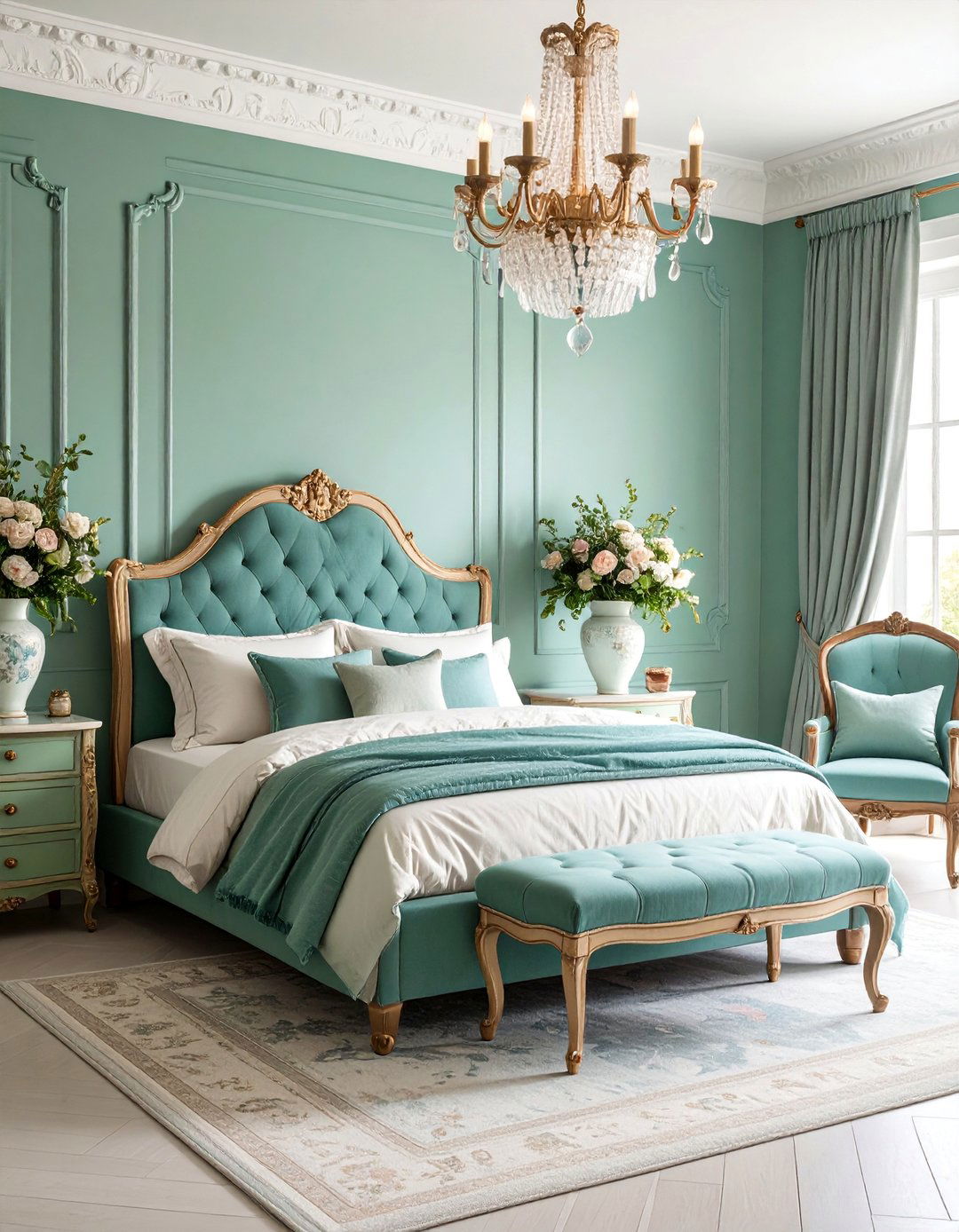 Jade Green French Provincial Romance - 25 Jade Green Bedroom Ideas