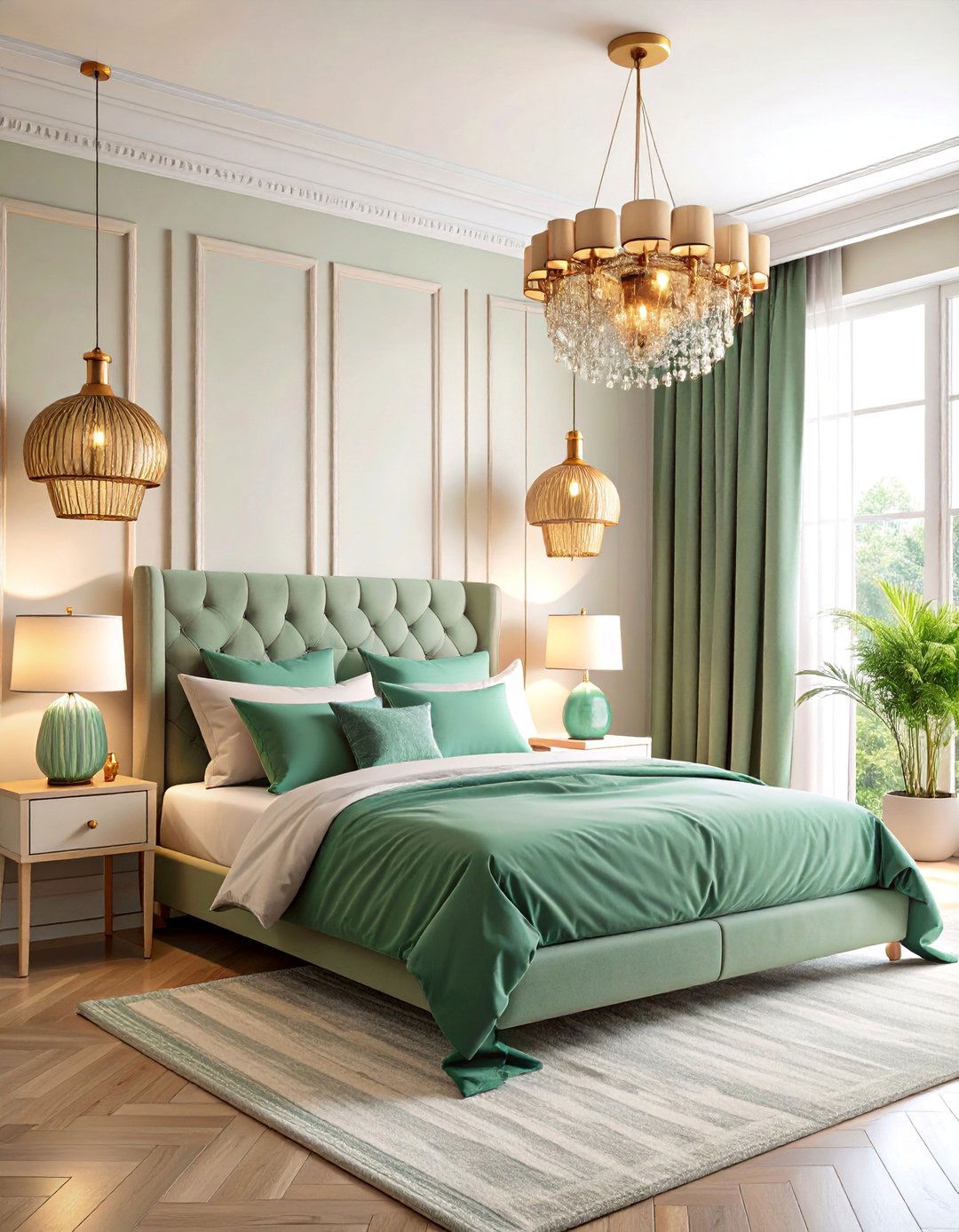 Jade Green Lighting Showcase - 25 Jade Green Bedroom Ideas