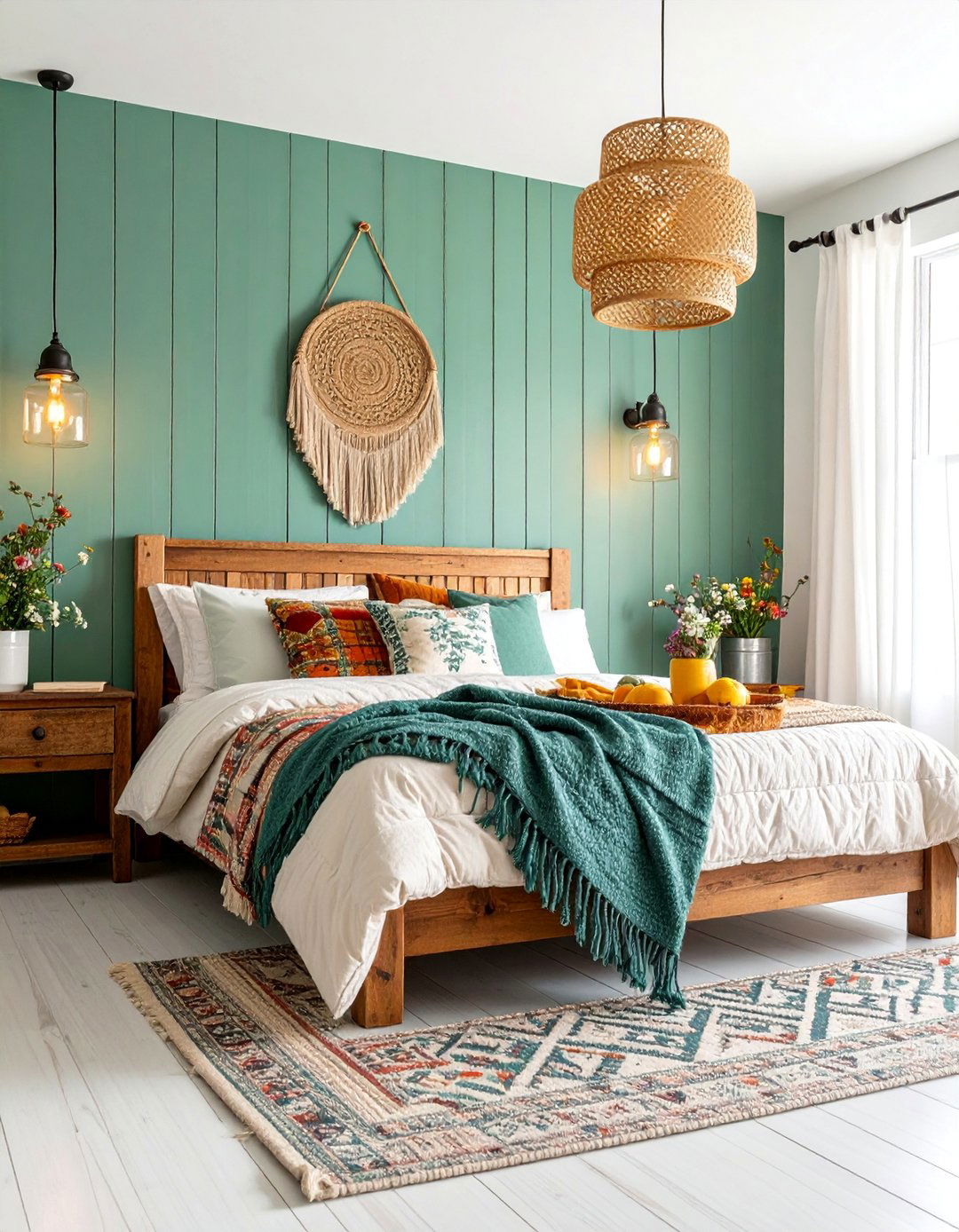 Jade Green Rustic Farmhouse - 25 Jade Green Bedroom Ideas