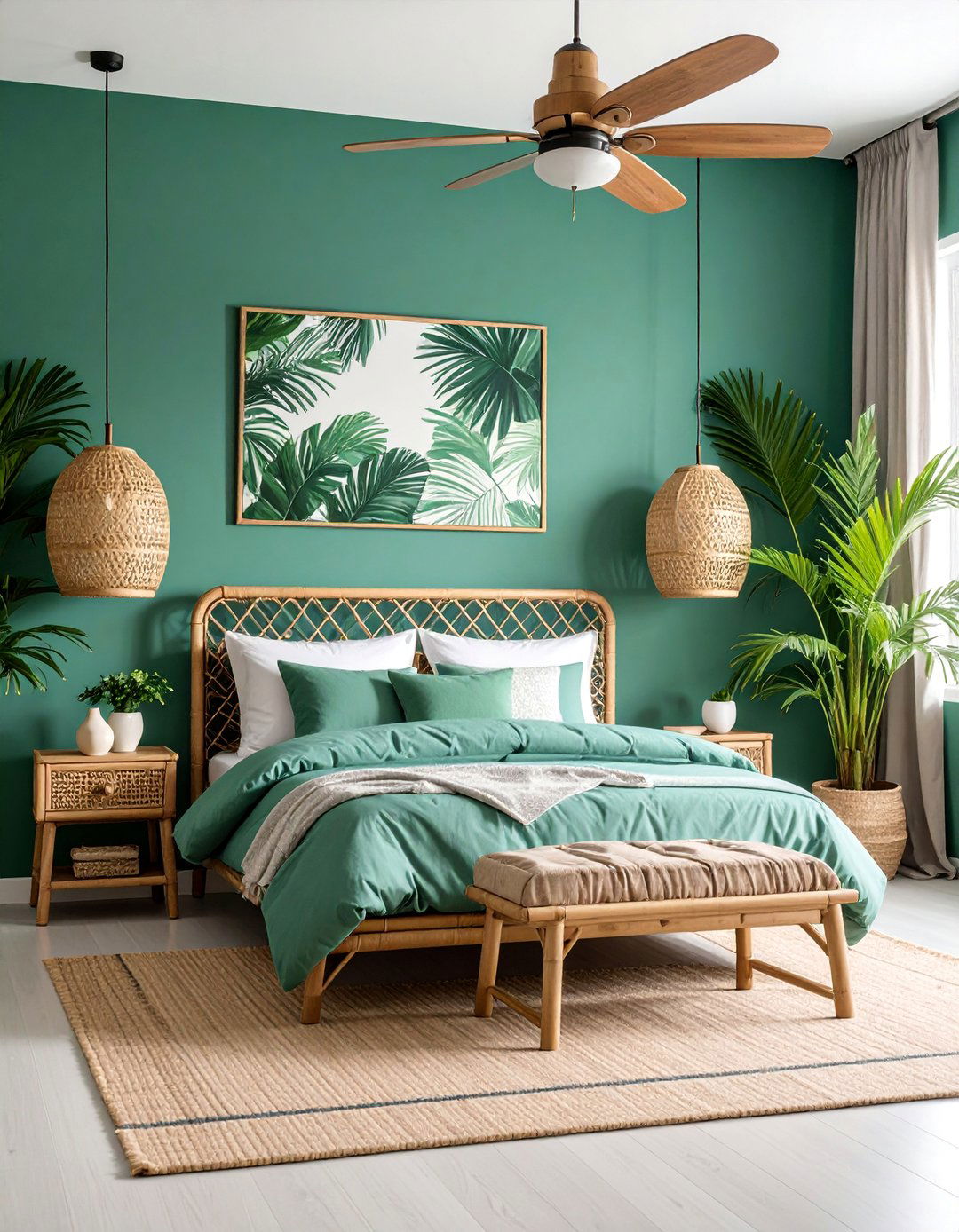 Jade Green Tropical Paradise - 25 Jade Green Bedroom Ideas