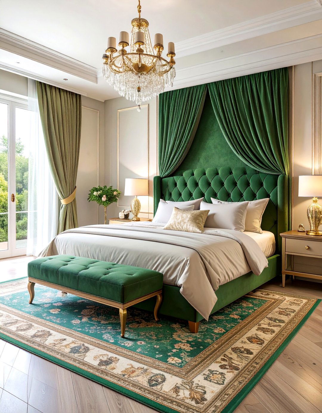 Jade Green Velvet Opulence - 25 Jade Green Bedroom Ideas