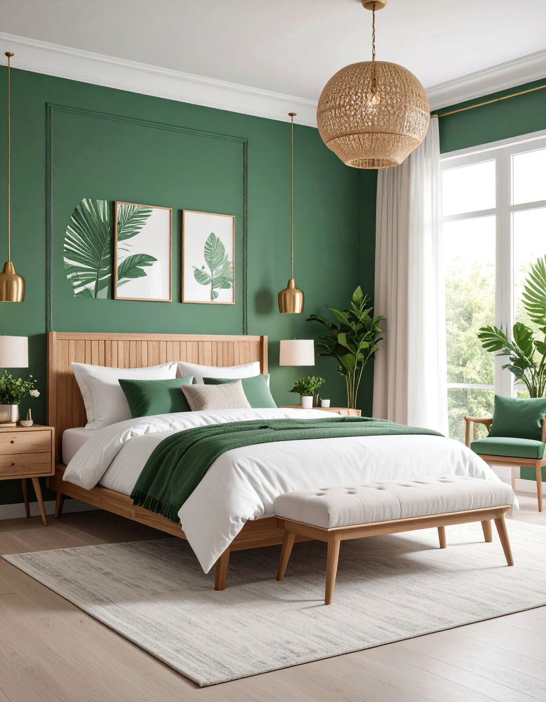 Jade Green Wallpaper Statement Room - 25 Jade Green Bedroom Ideas