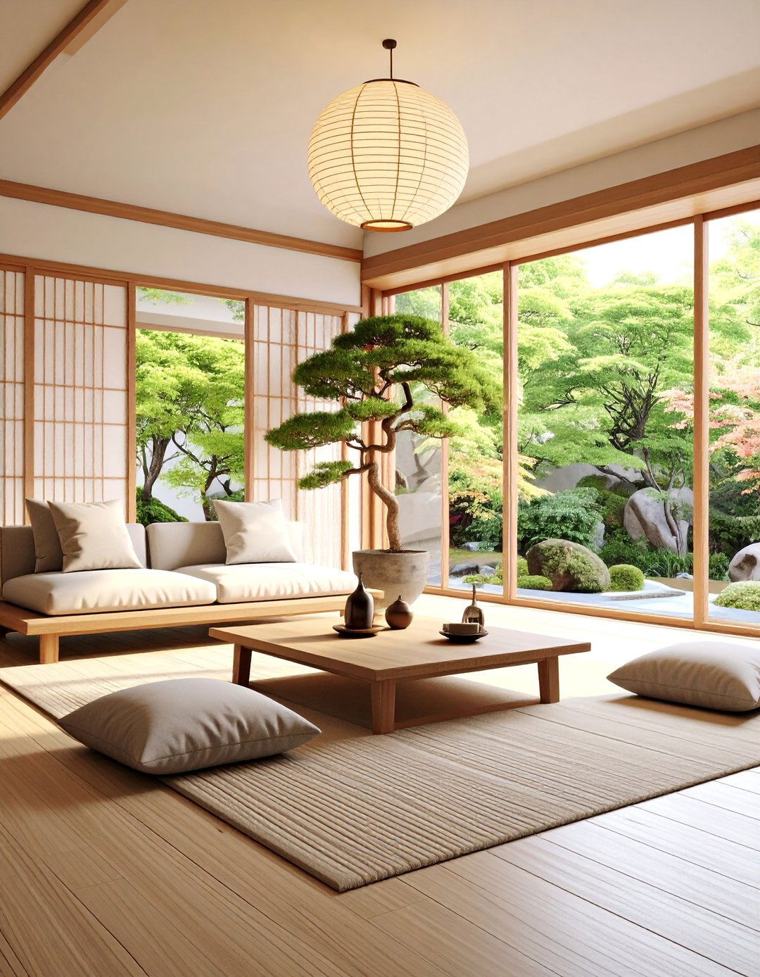 Japandi Fusion Living Room with Eastern Influences - 25 Scandinavian Living Room Ideas