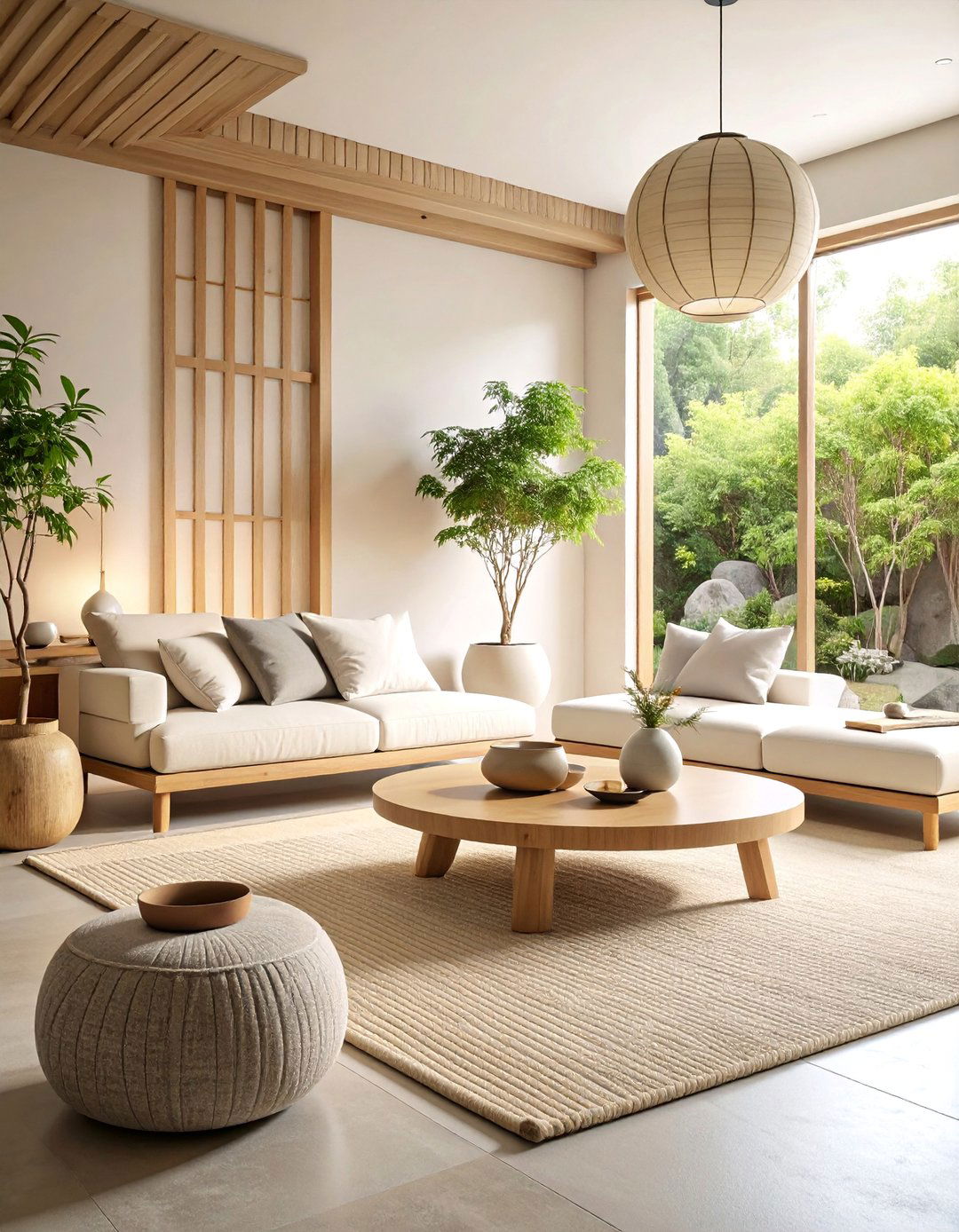 Japandi Living Room with Natural Materials - 25 Minimalist Living Room Ideas