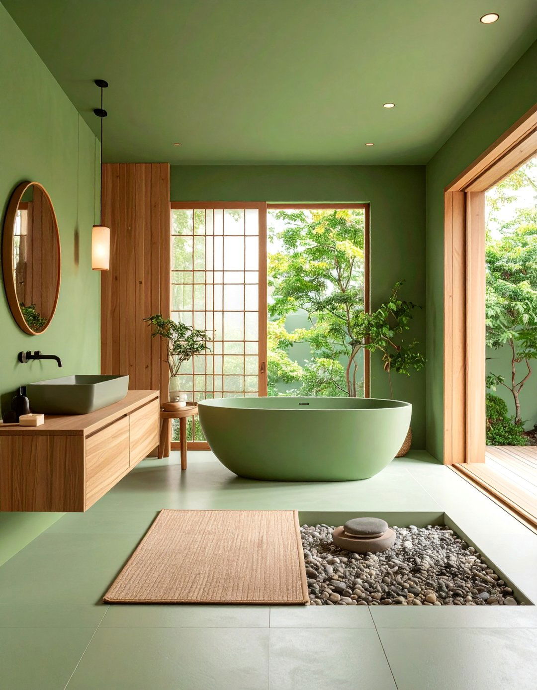 Japandi Sage Green Bathroom Serenity - 25 Sage Green Bathroom Ideas