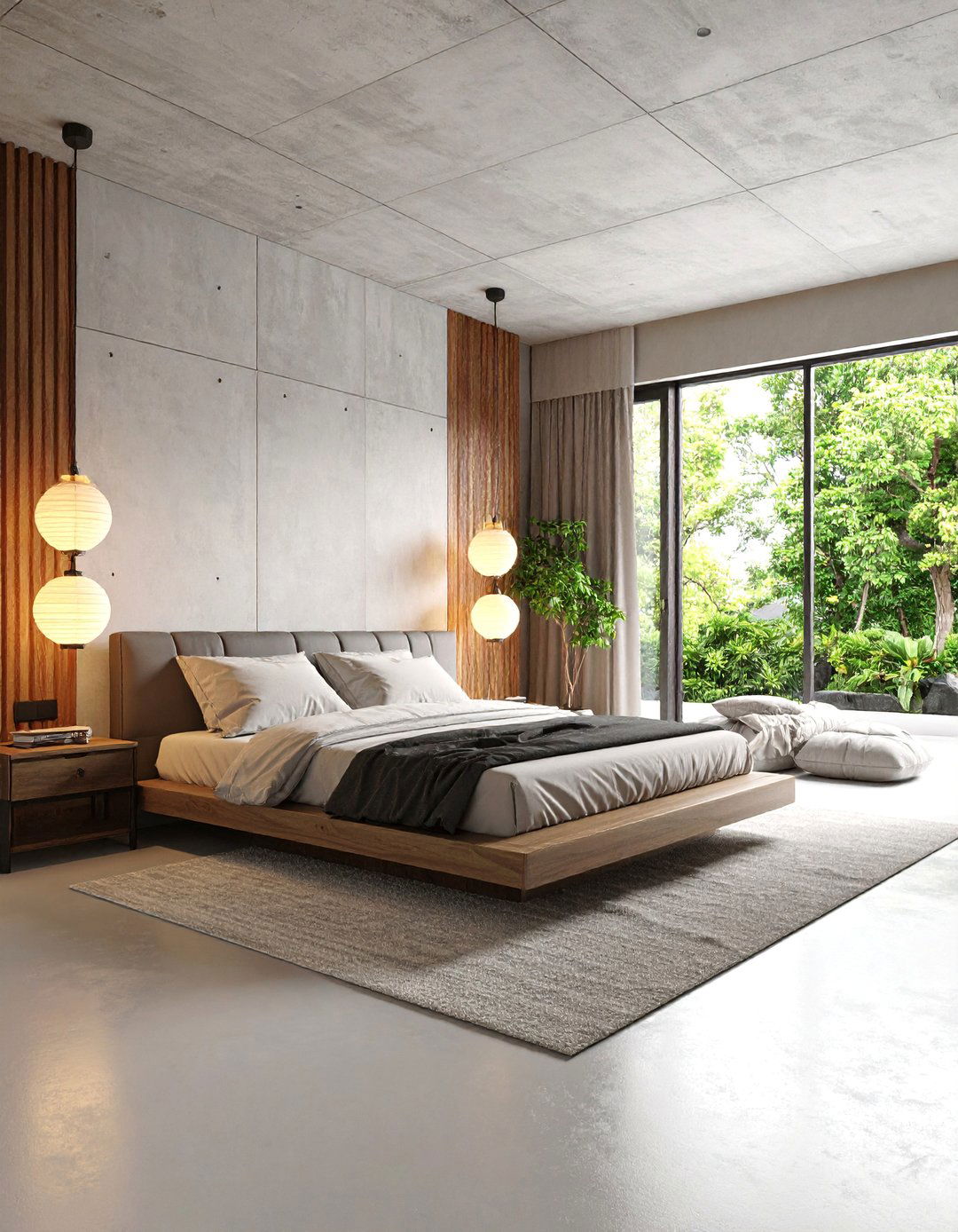 Japanese Industrial Zen Bedroom with Modern Elements - 25 Asian Bedroom Ideas