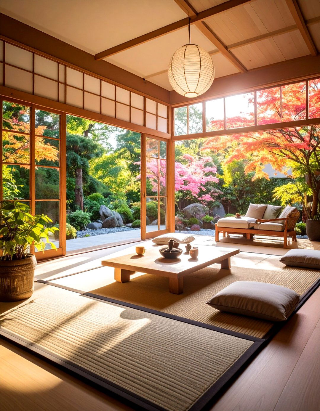 Japanese Influenced Zen Meditation Space - 25 Mid-century Modern Sunroom Ideas