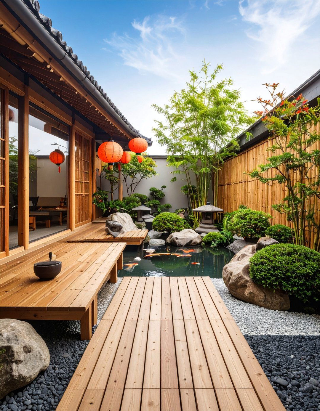 Japanese Inspired Bamboo Retreat - 25 Rooftop Garden Ideas