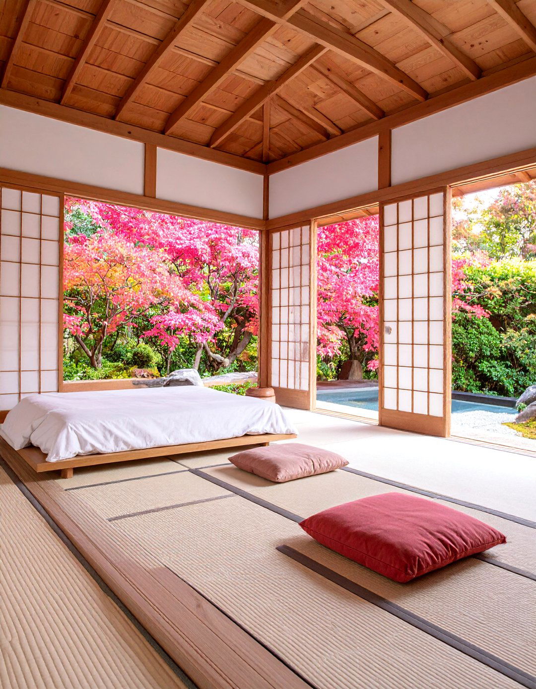 Japanese Inspired Hotel Room with Tatami Elements - 25 Hotel Room Design Ideas
