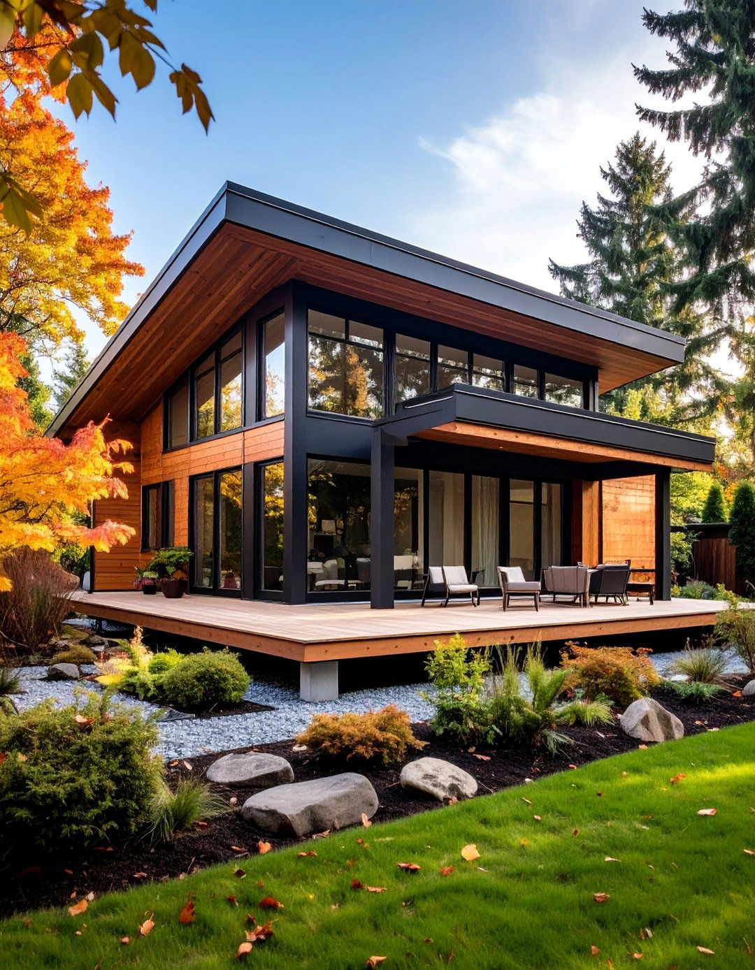 Japanese Inspired Minimalist Exterior - 25 Exterior Home with a Black Roof Ideas