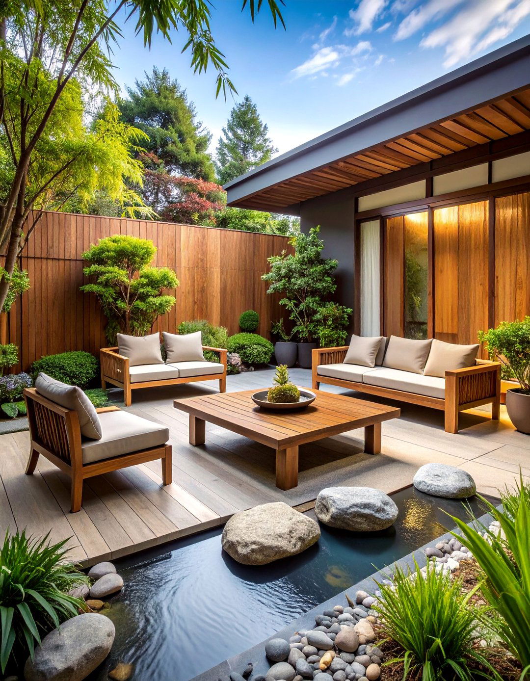 Japanese Inspired Minimalist Patio - 25 Backyard Patio Ideas