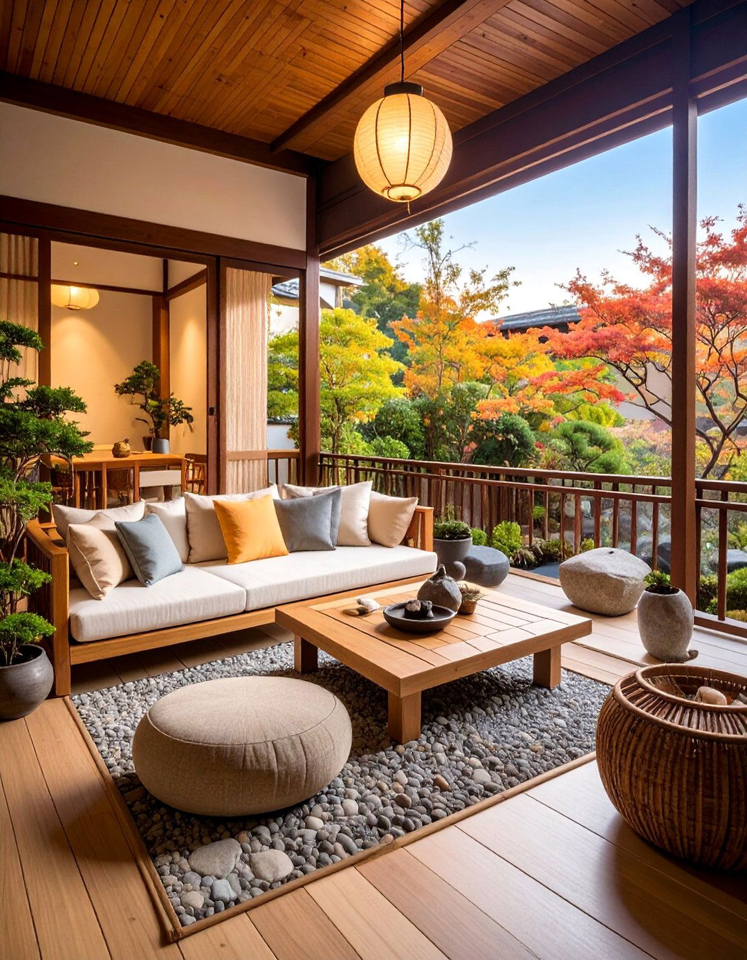 Japanese Inspired Serenity with Minimalist Beauty - 25 Balcony Deck Ideas