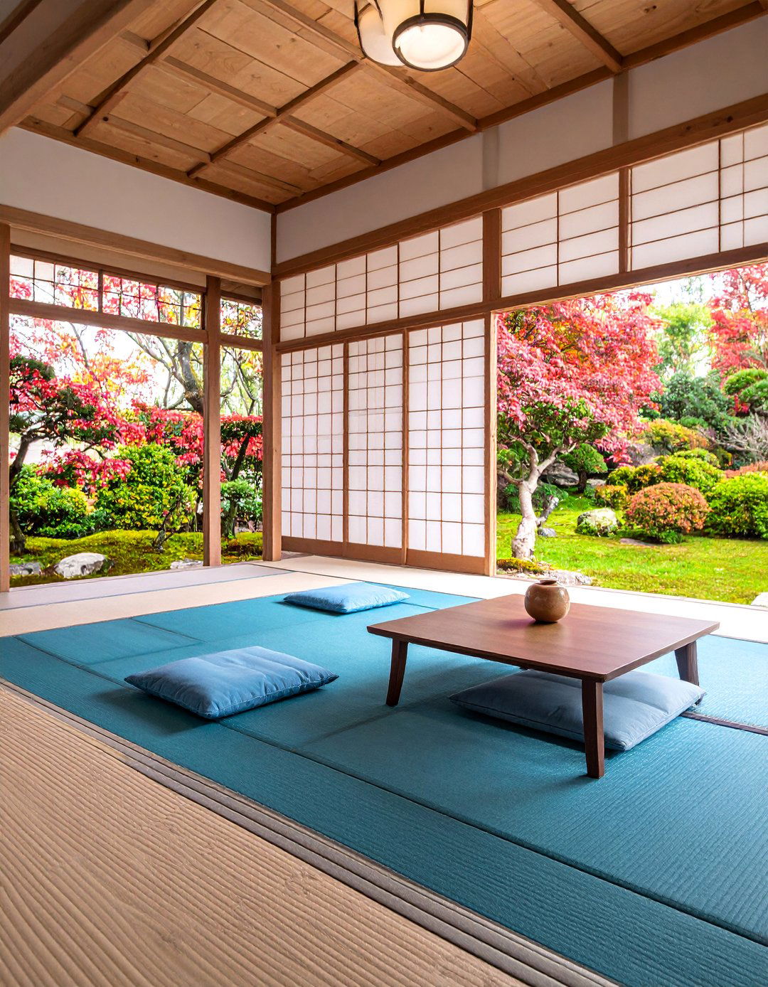 Japanese Inspired Sunken Living Room with Zen Elements - 25 Sunken Living Room Ideas