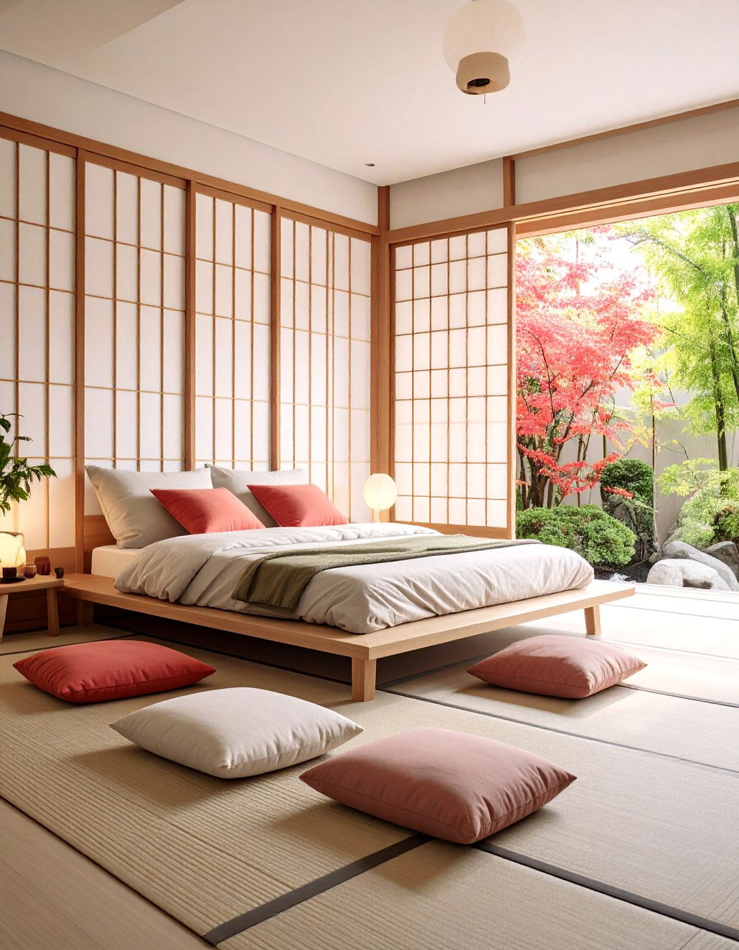 Japanese Inspired Zen Bedroom with Floor Seating - 25 Small Bedroom Ideas