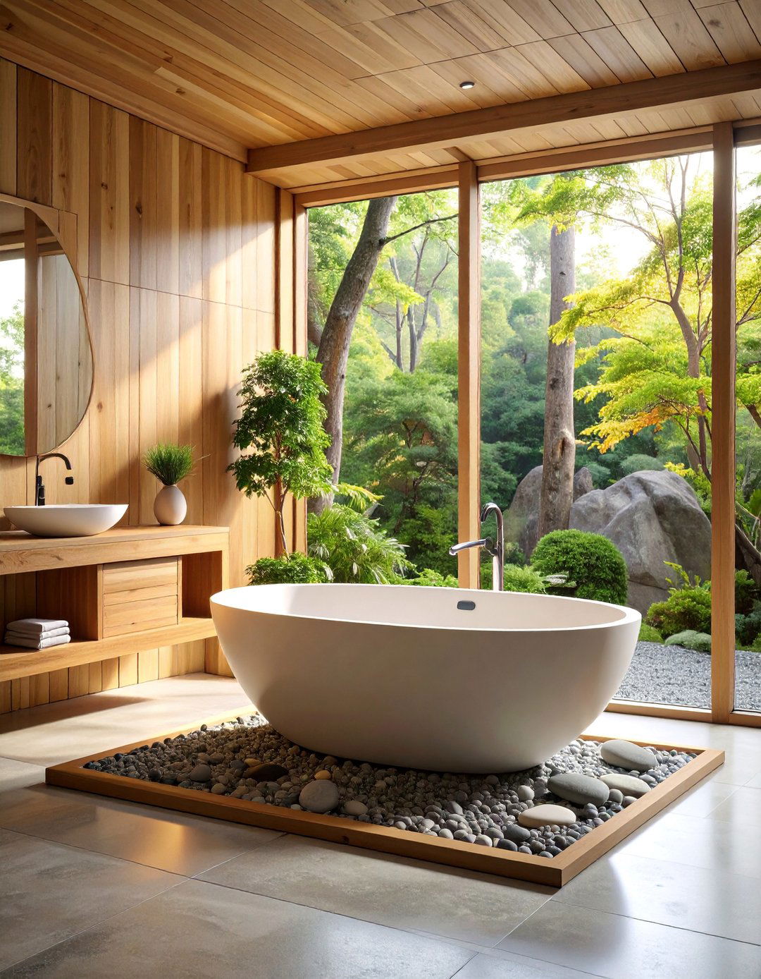 Japanese Inspired Zen Drop In Tub - 25 Drop in Tub Ideas