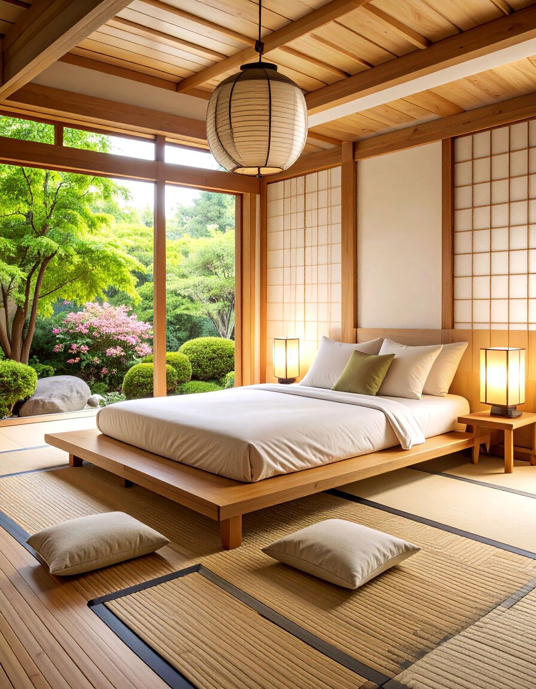Japanese Minimalist Futon Bedroom with Tatami Mats - 25 Futon Bedroom Ideas