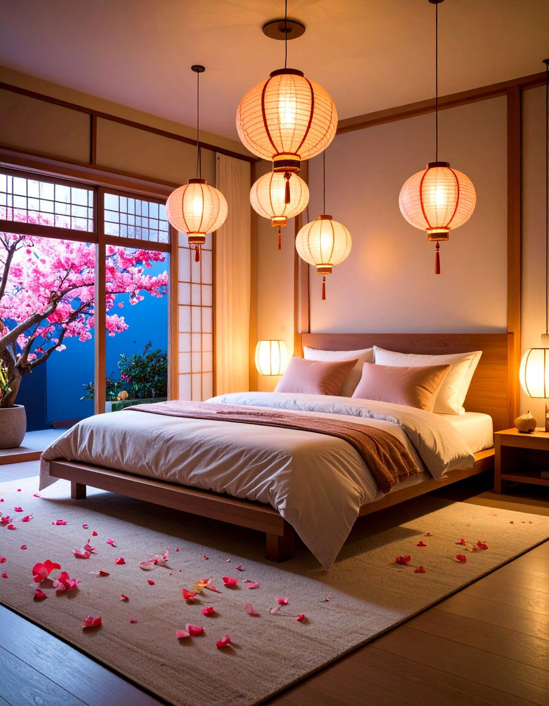 Japanese Paper Lantern Lighting - 25 Bedroom Lighting Ideas