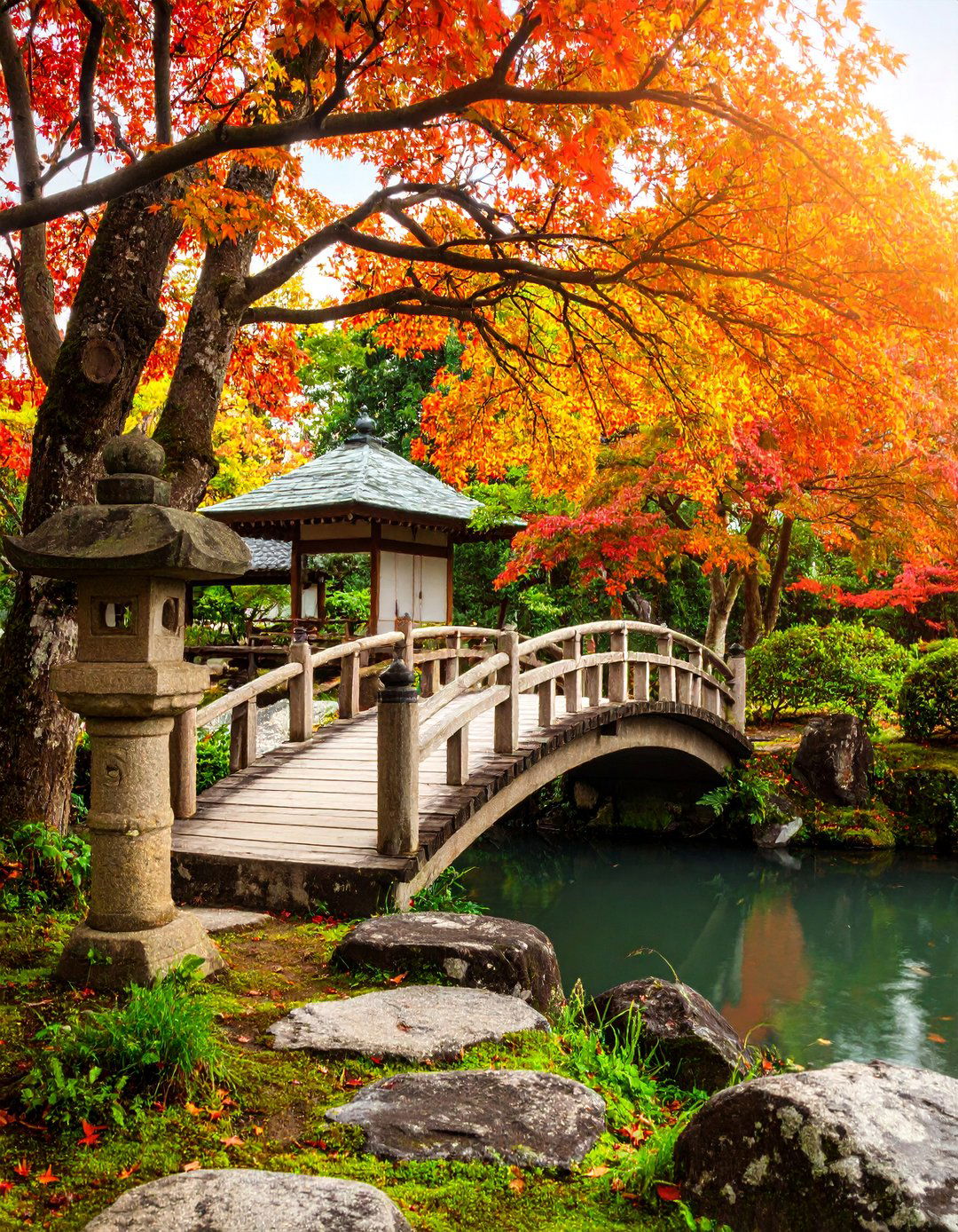 Japanese Tea Garden with Stone Lanterns - 25 Secret Garden Ideas