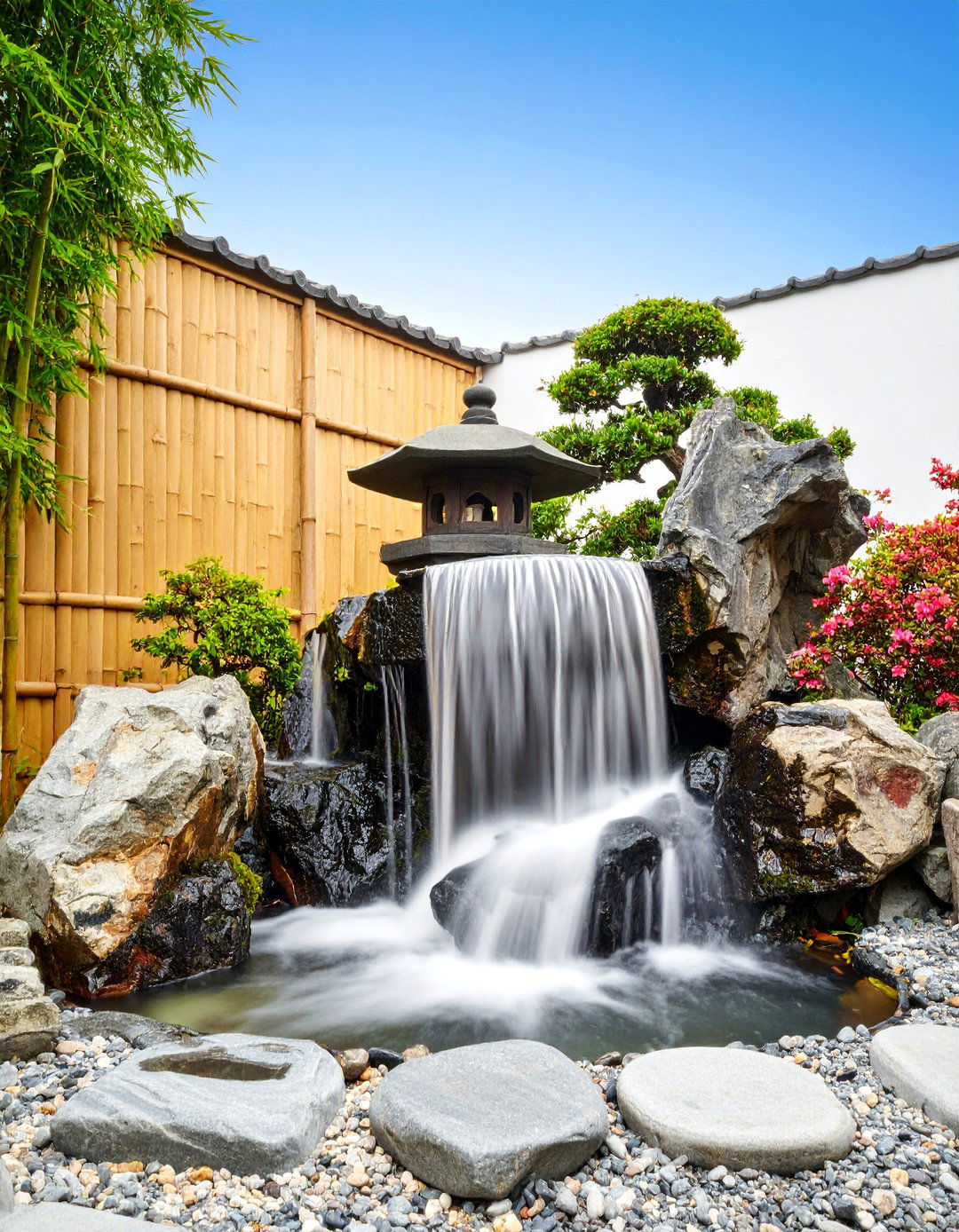 Japanese Zen Bamboo Fountain - 25 Backyard Waterfall Ideas