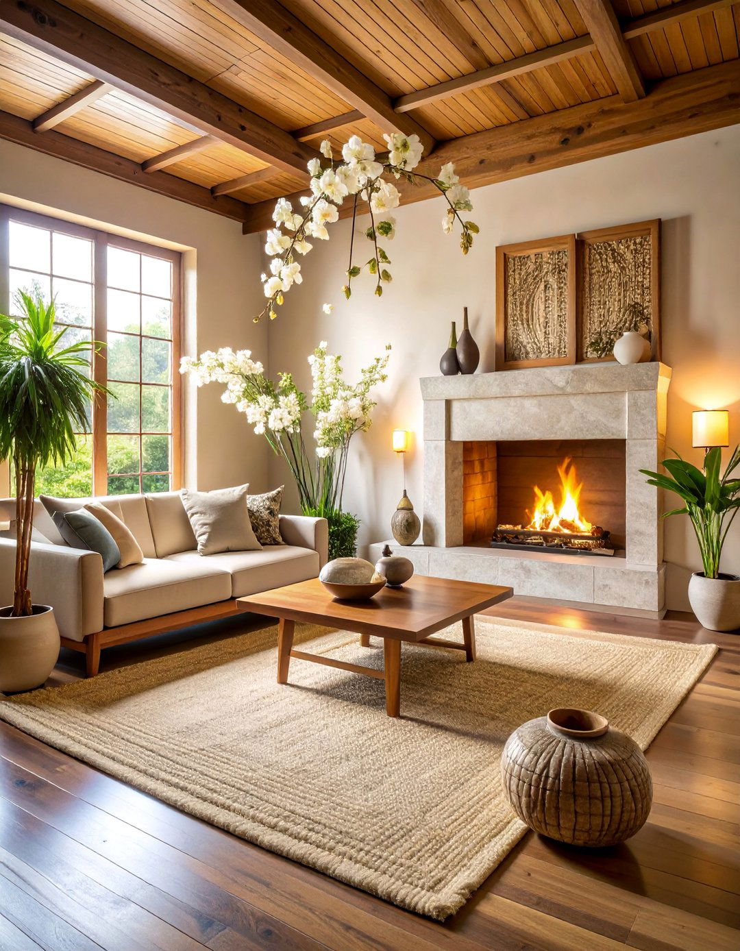 Japanese Zen Bamboo and Orchid Garland - 25 Mantel Garland Ideas