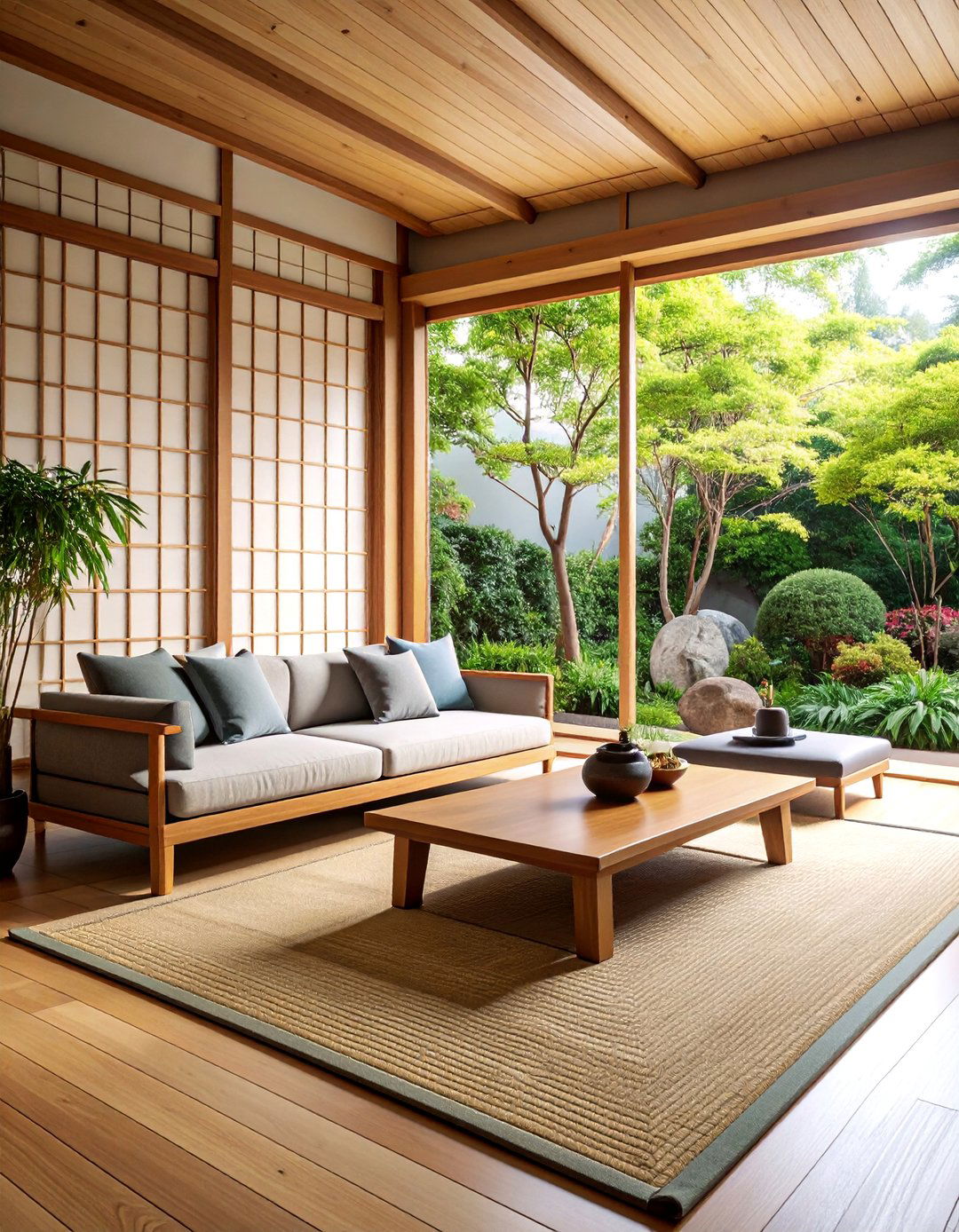 Japanese Zen Black Sofa Minimalism - 25 Living Room Ideas With Black Couches